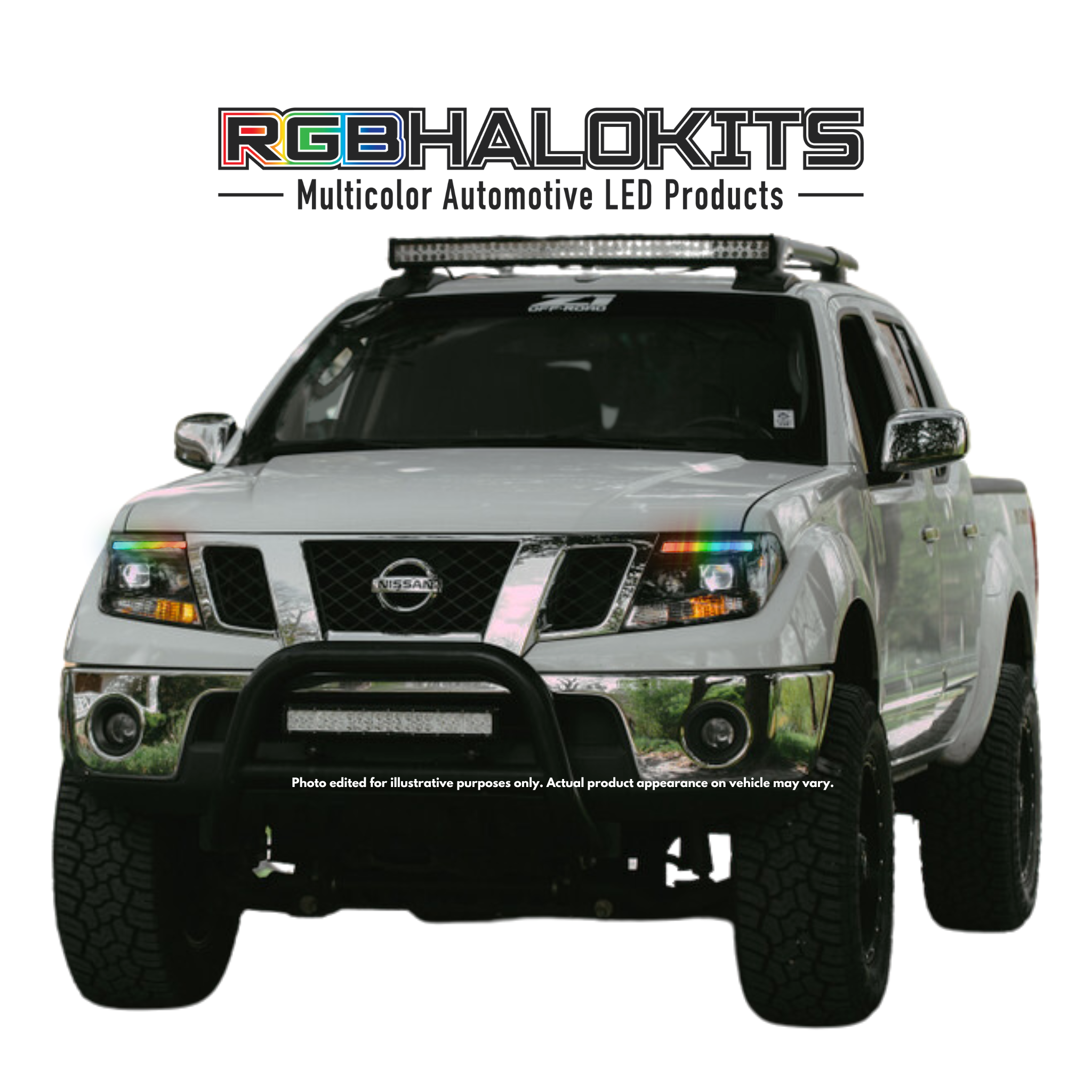 Nissan Frontier: Multicolor Flow Series Headlights (2009-2020) | XB Hybrid Morimoto – Custom Multicolor LED Lighting by RGB Halo Kits