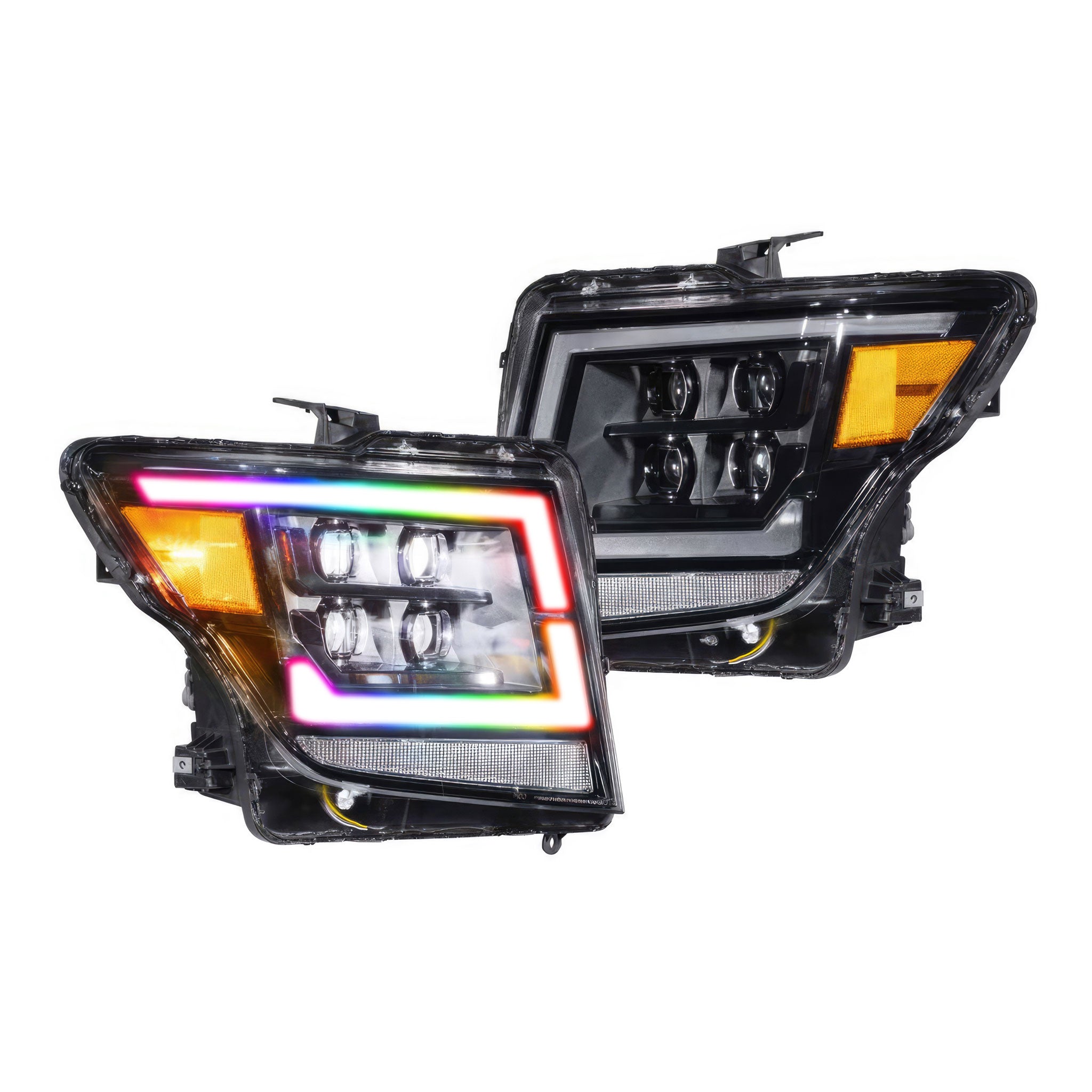 Nissan Titan: Multicolor Flow Series Headlights (2016-2024) | XB Morimoto – Custom Multicolor LED Lighting by RGB Halo Kits