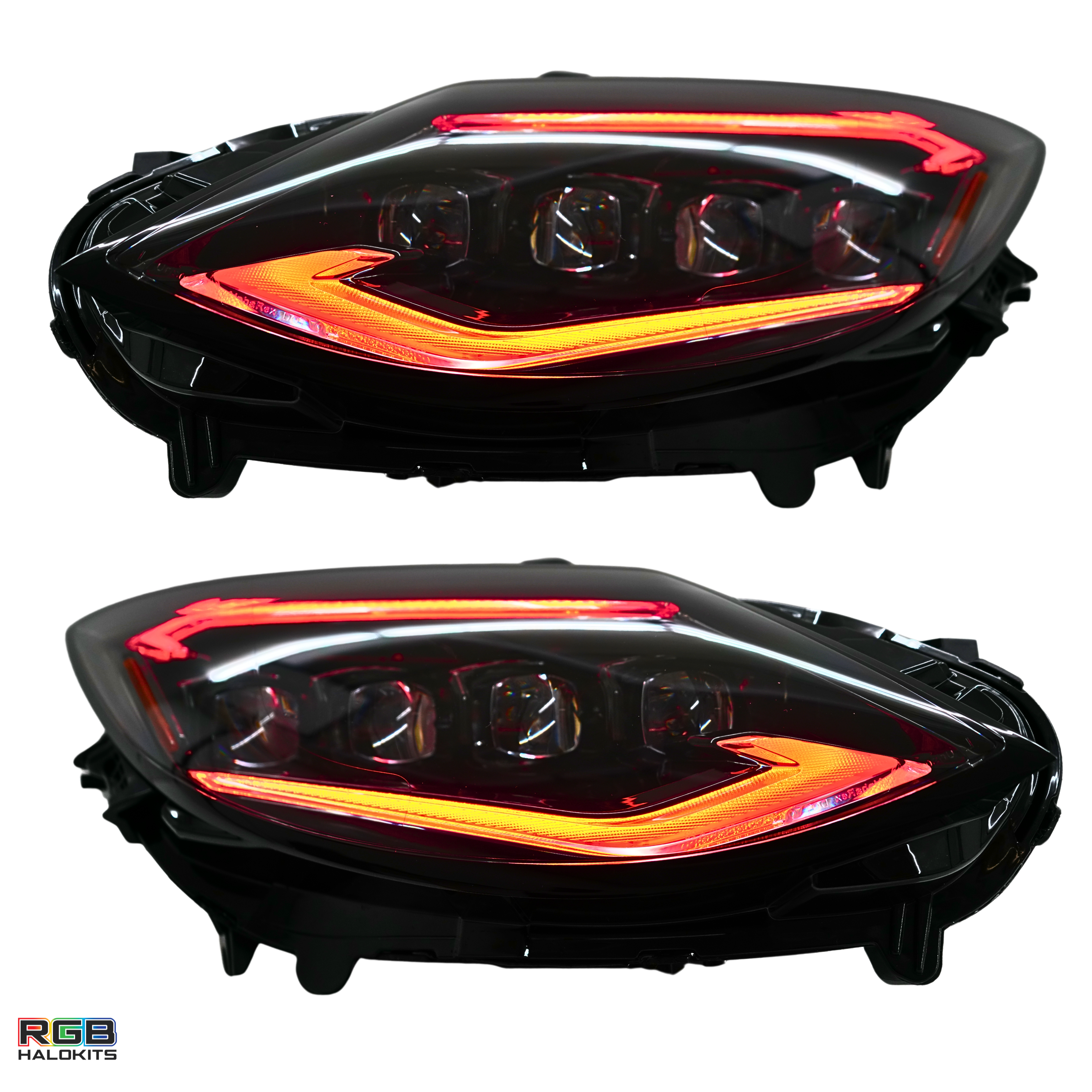 Nissan Z: Multicolor Flow Series Alphablack Nova-series Headlights (2023-2025) | Alpharex – Custom Multicolor LED Lighting by RGB Halo Kits
