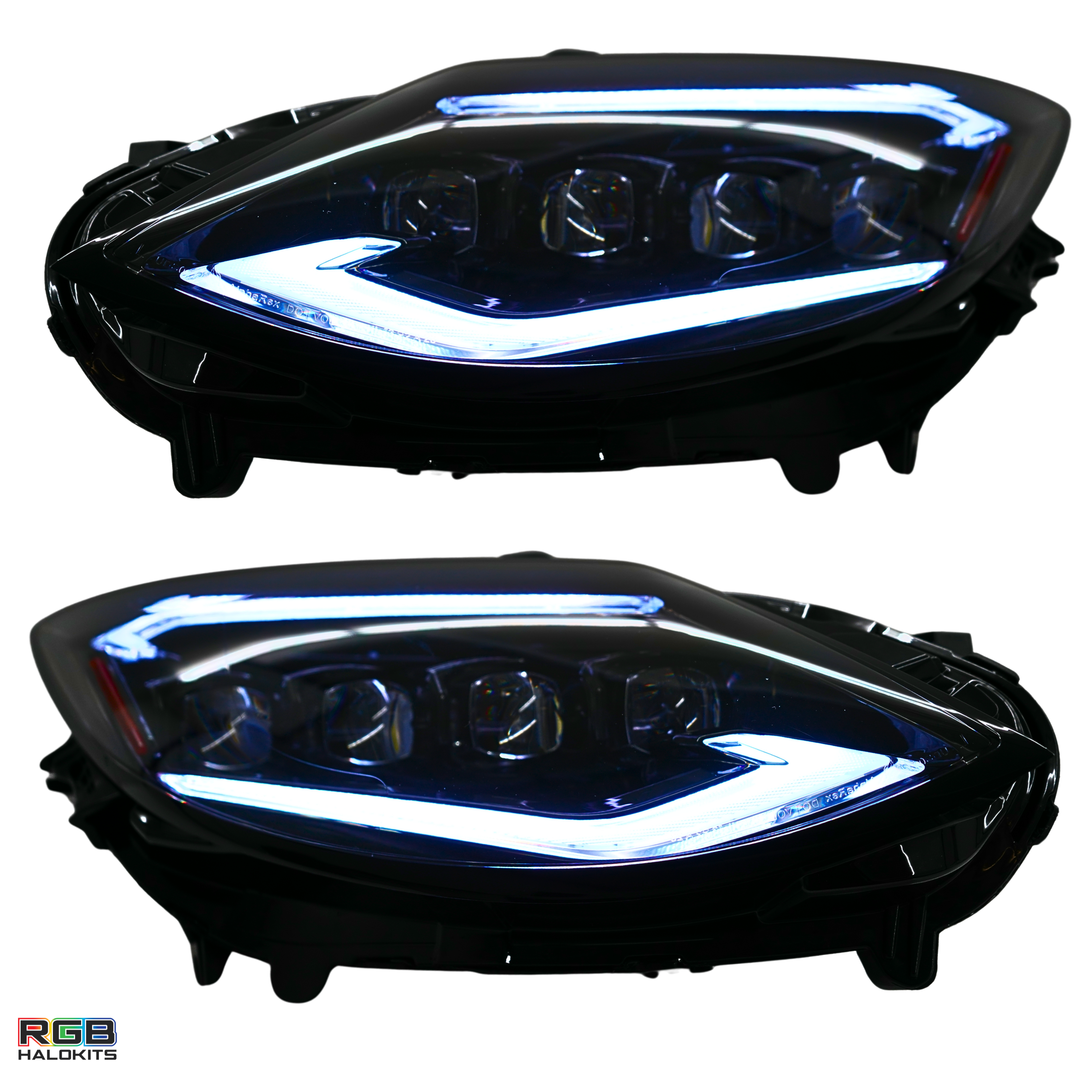 Nissan Z: Multicolor Flow Series Alphablack Nova-series Headlights (2023-2025) | Alpharex – Custom Multicolor LED Lighting by RGB Halo Kits