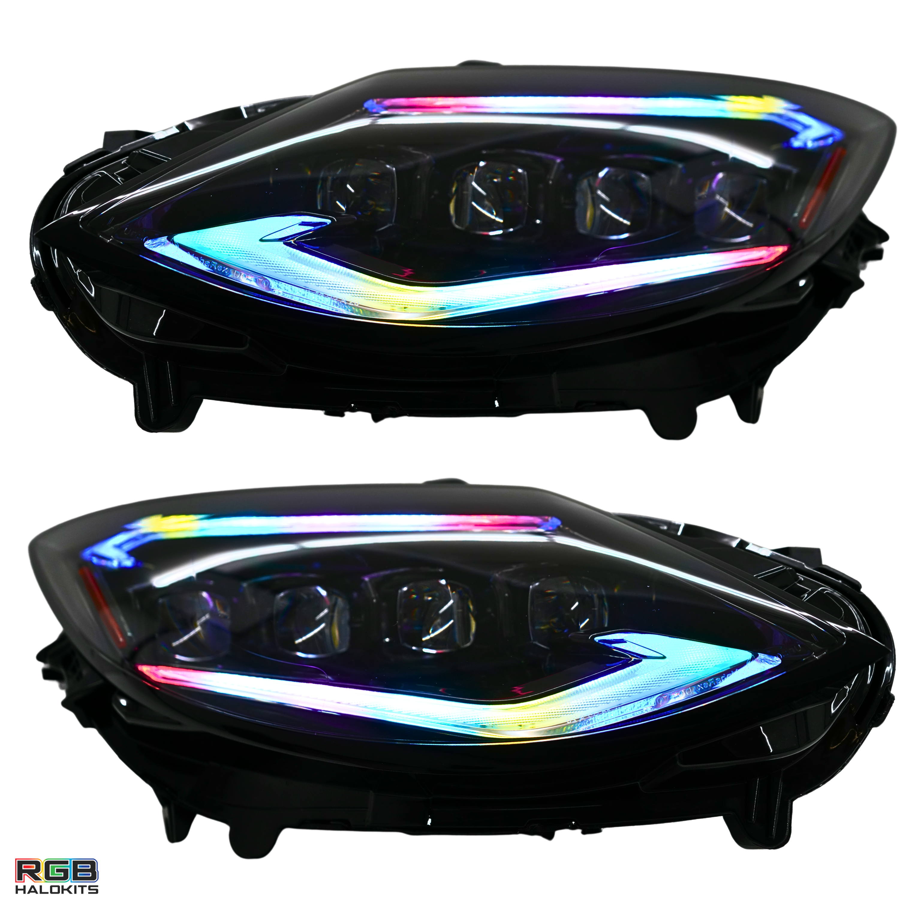 Nissan Z: Multicolor Flow Series Alphablack Nova-series Headlights (2023-2025) | Alpharex – Custom Multicolor LED Lighting by RGB Halo Kits