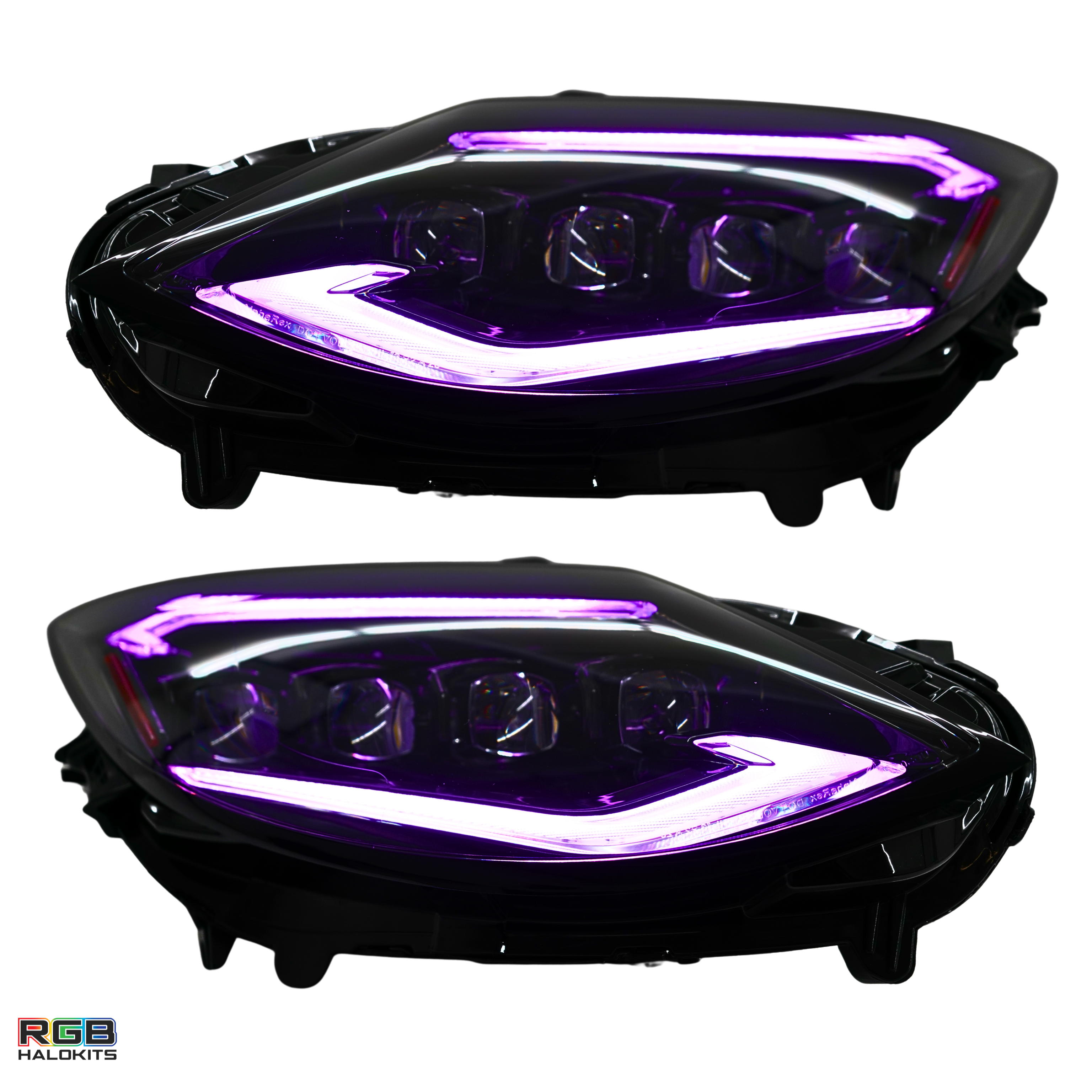 Nissan Z: Multicolor Flow Series Alphablack Nova-series Headlights (2023-2025) | Alpharex – Custom Multicolor LED Lighting by RGB Halo Kits