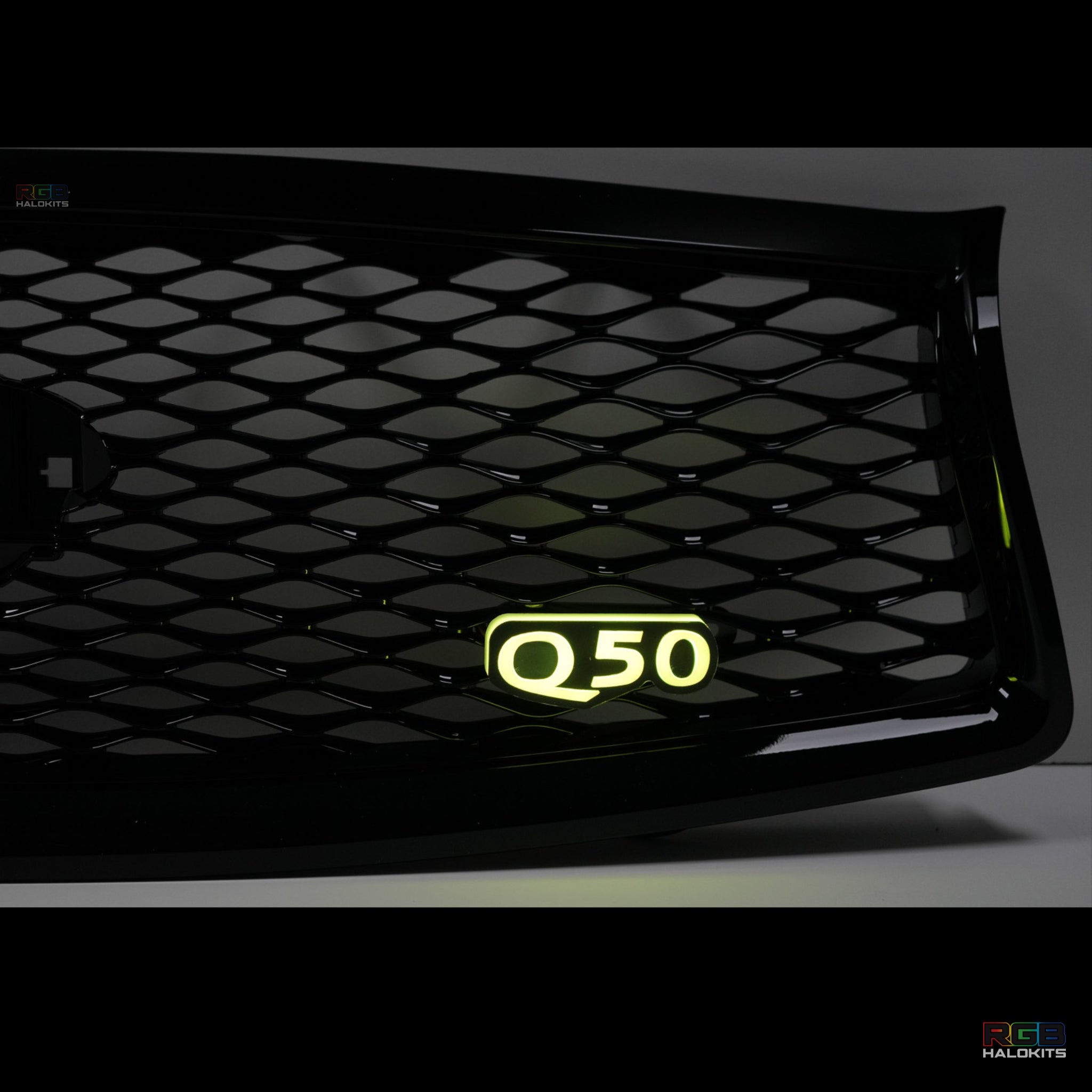 Q50 Flow Series LED Badge – Custom Multicolor LED Lighting by RGB Halo Kits
