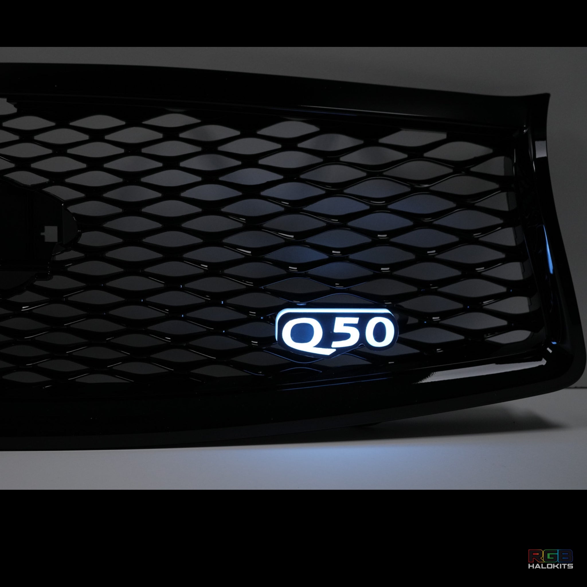 Q50 Flow Series LED Badge – Custom Multicolor LED Lighting by RGB Halo Kits