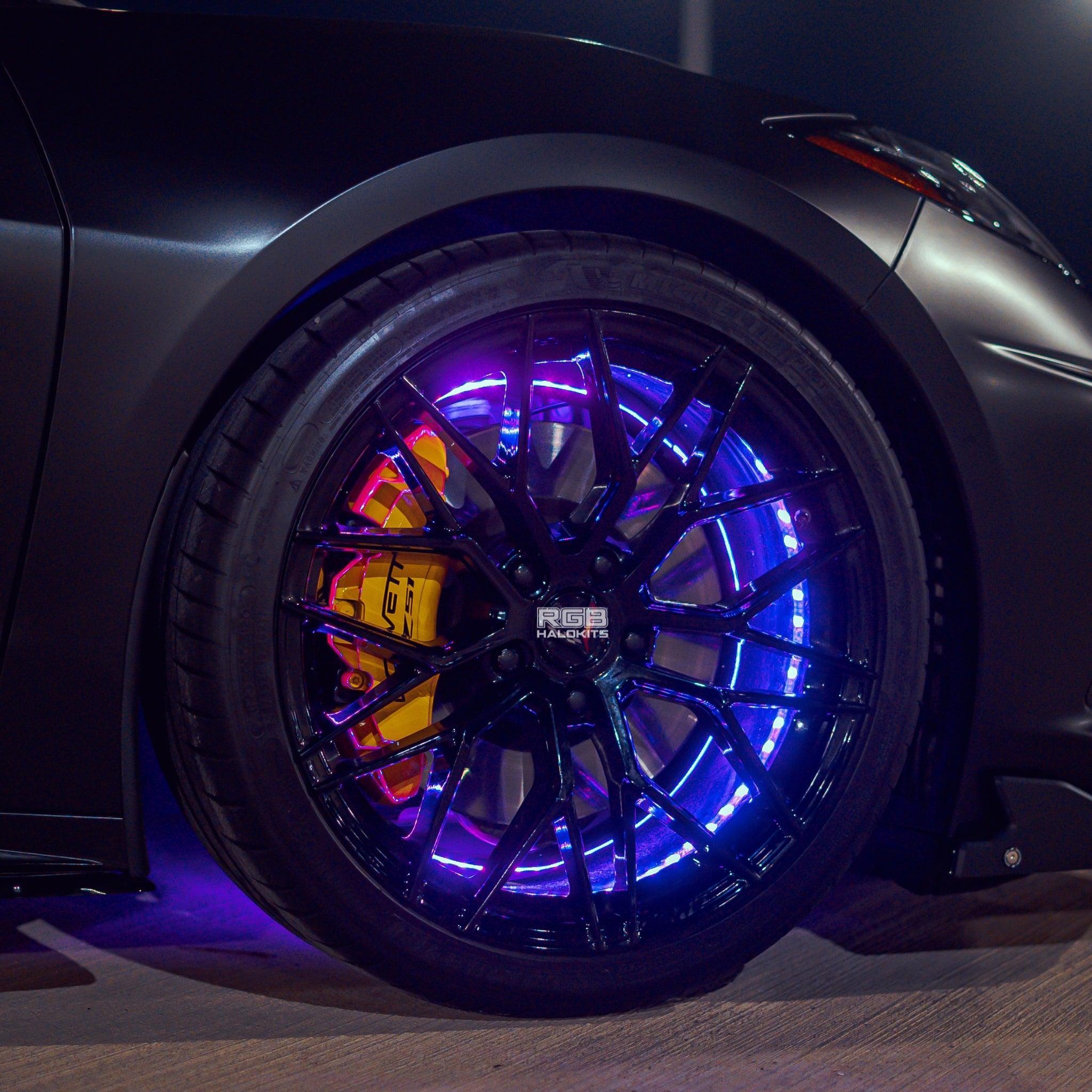 Quad 4 Row LED Wheel Ring Kit | Flow Series – Custom Multicolor LED Lighting by RGB Halo Kits