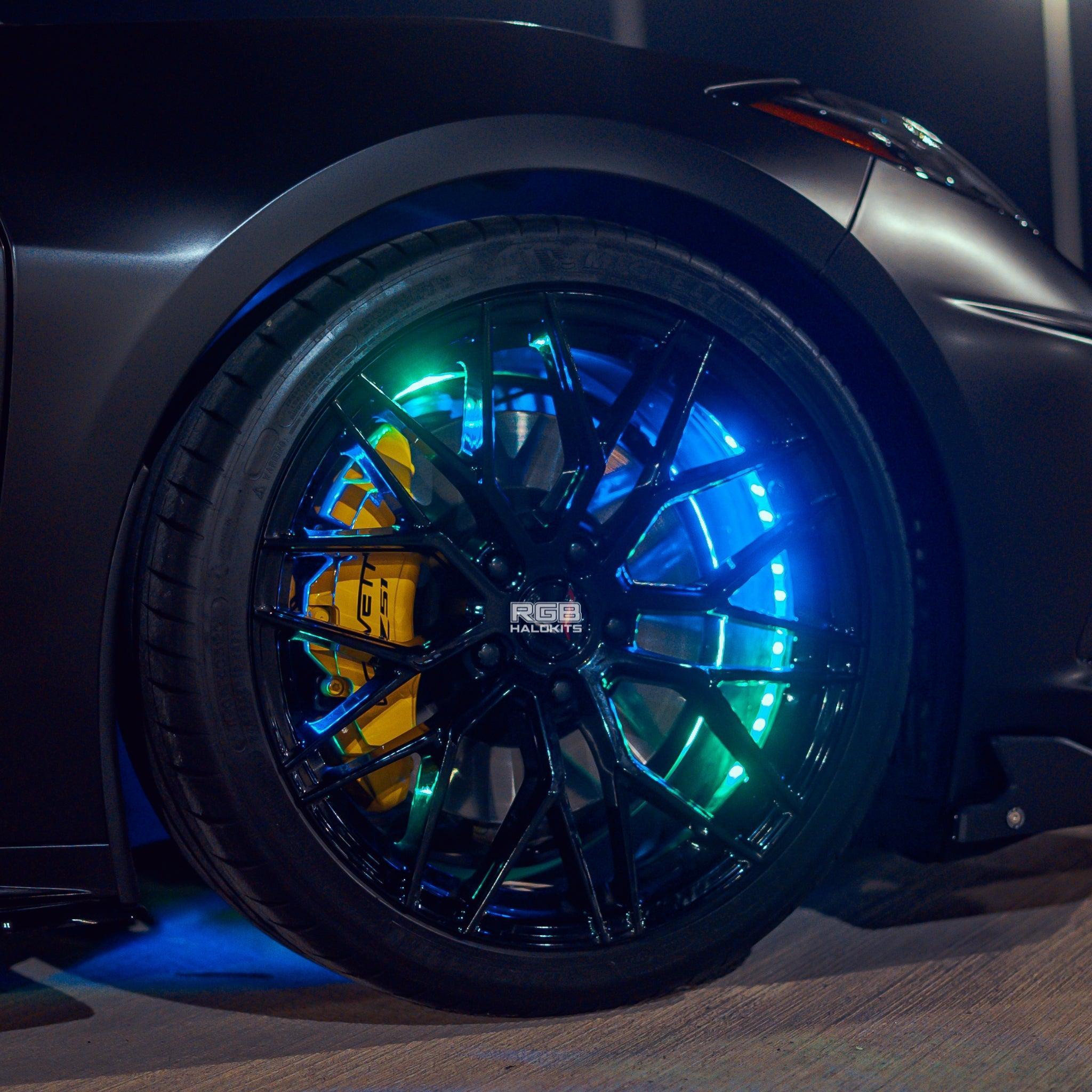 Quad 4 Row LED Wheel Ring Kit | Flow Series – Custom Multicolor LED Lighting by RGB Halo Kits