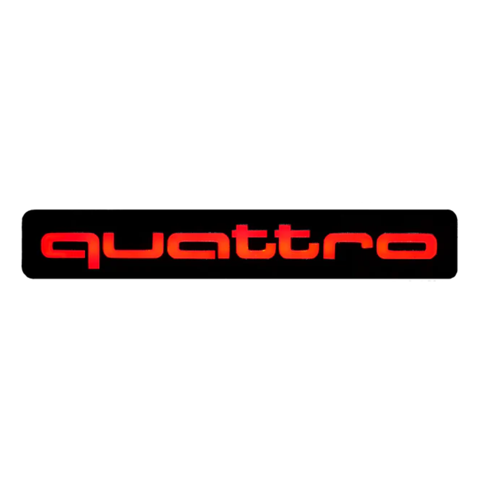 Quattro : Illuminated Multicolor Flow LED Badge | Lit Logos – Custom Multicolor LED Lighting by RGB Halo Kits