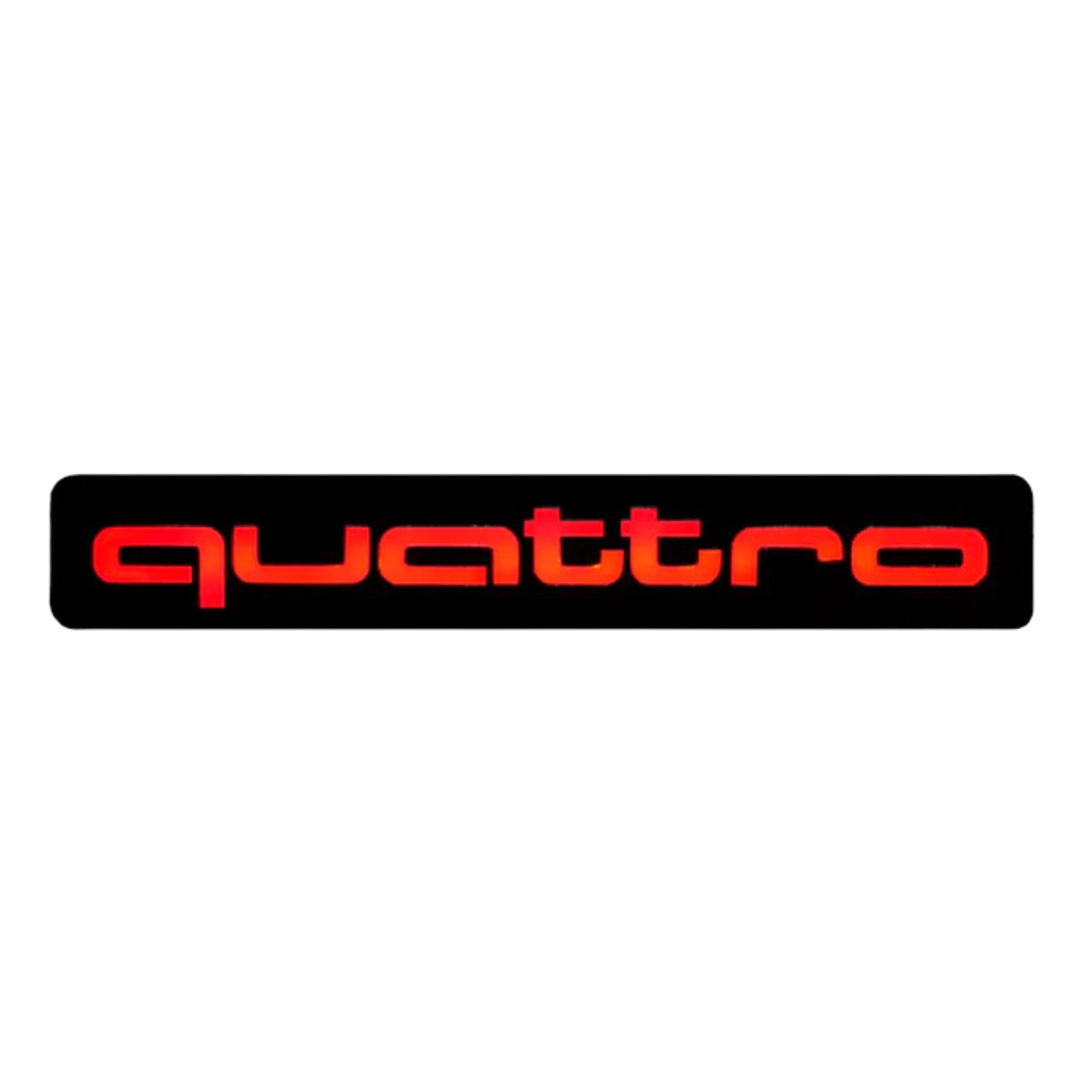 Quattro : Illuminated Multicolor Flow LED Badge | Lit Logos – Custom Multicolor LED Lighting by RGB Halo Kits