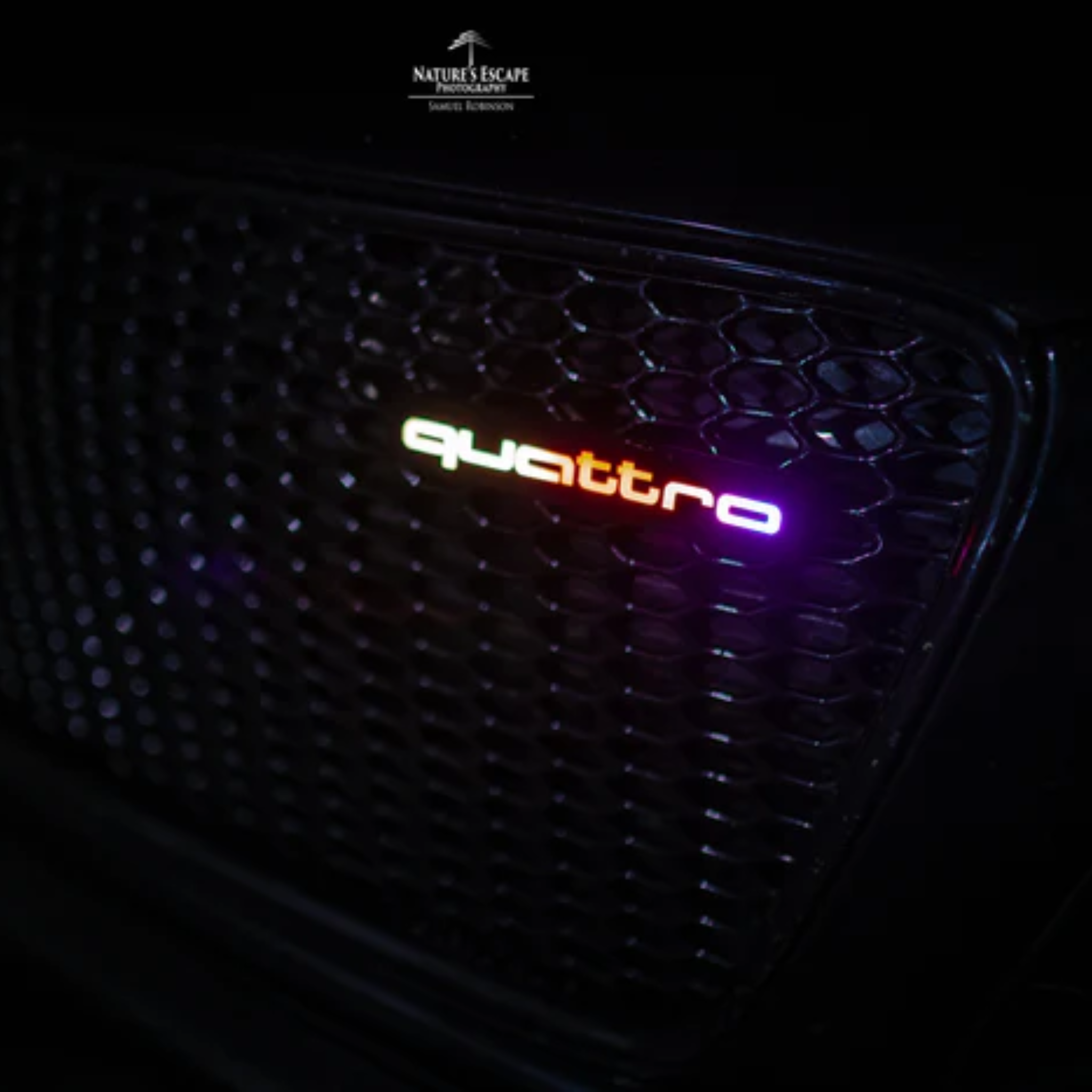 Quattro : Illuminated Multicolor Flow LED Badge | Lit Logos – Custom Multicolor LED Lighting by RGB Halo Kits