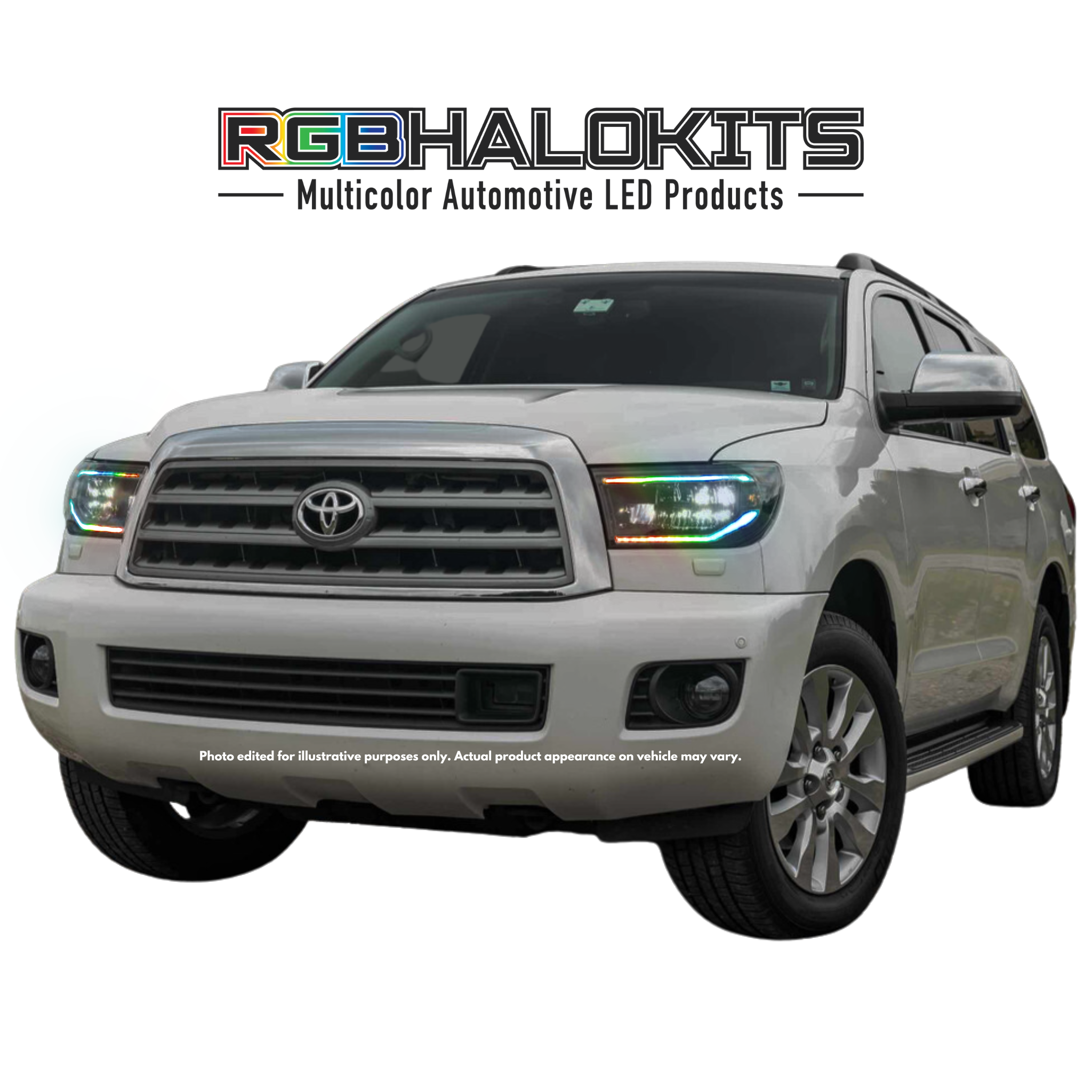 2007-2013 Toyota Tundra: Multicolor Built Morimoto XB Headlights - RGB Halo Kits Multicolor Flow Series Color Chasing RGBWA LED headlight kit Colorshift Oracle Lighting Trendz OneUpLighting Morimoto theretrofitsource AutoLEDTech Diode Dynamics