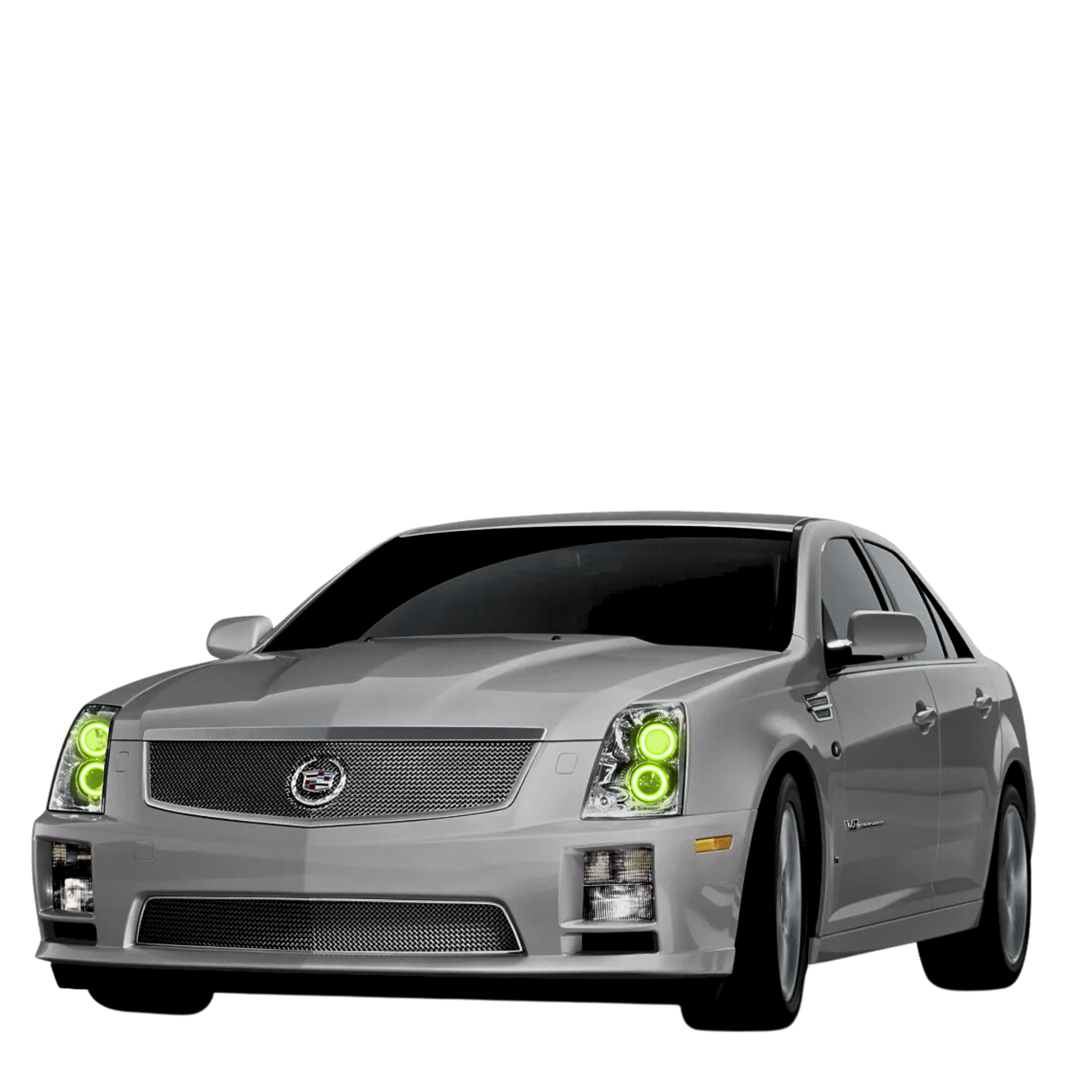 2005-2012 Cadillac STS Multicolor Halo Kit - RGB Halo Kits Multicolor Flow Series Color Chasing RGBWA LED headlight kit Oracle Lighting Trendz OneUpLighting Morimoto theretrofitsource AutoLEDTech Diode Dynamics