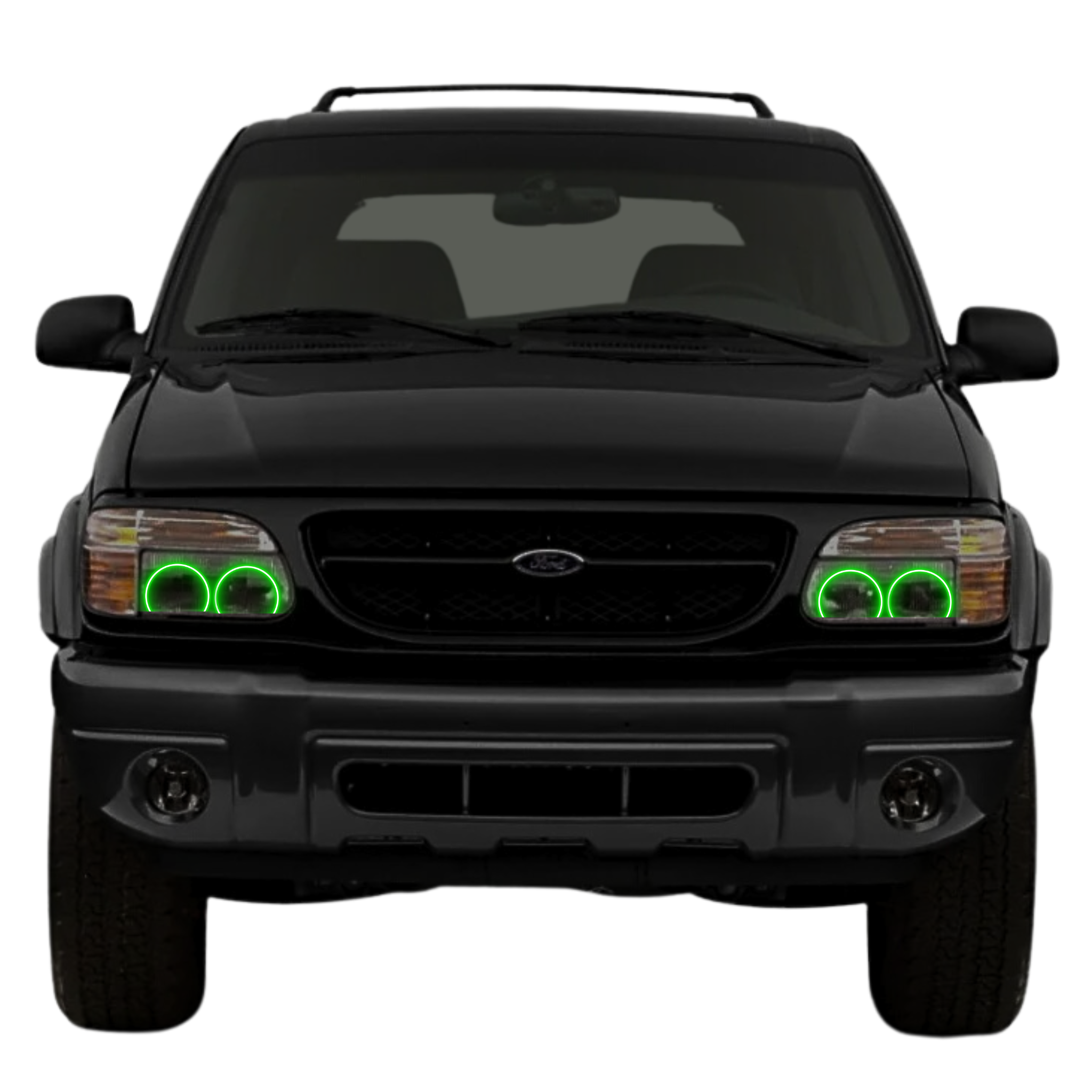 1995-2001 Ford Explorer Multicolor Halo Kit - RGB Halo Kits Multicolor Flow Series Color Chasing RGBWA LED headlight kit Oracle Lighting Trendz OneUpLighting Morimoto theretrofitsource AutoLEDTech Diode Dynamics