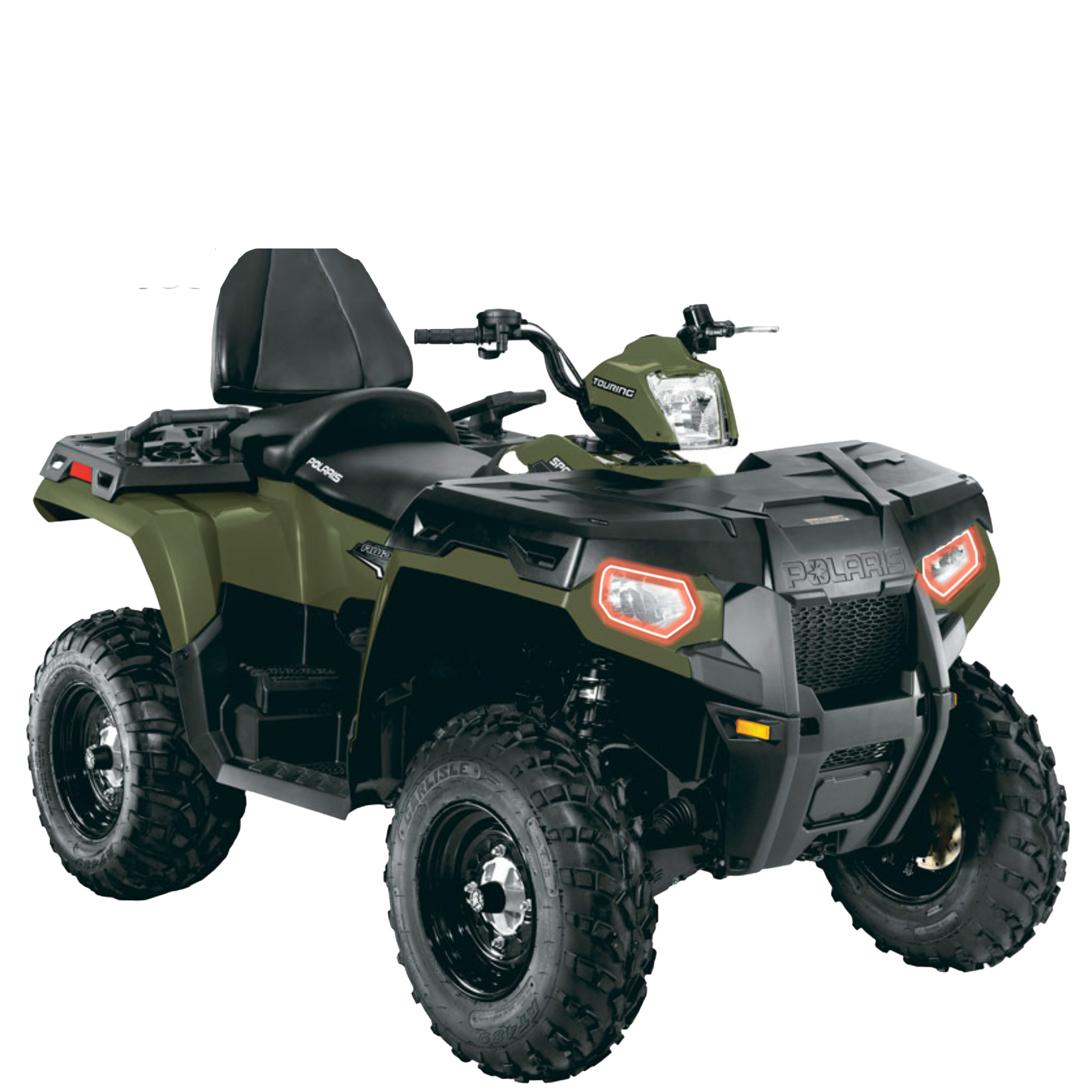 2009-2013 Polaris Sportsman Multicolor Halo Kit - RGB Halo Kits Multicolor Flow Series Color Chasing RGBWA LED headlight kit Oracle Lighting Trendz OneUpLighting Morimoto theretrofitsource AutoLEDTech Diode Dynamics