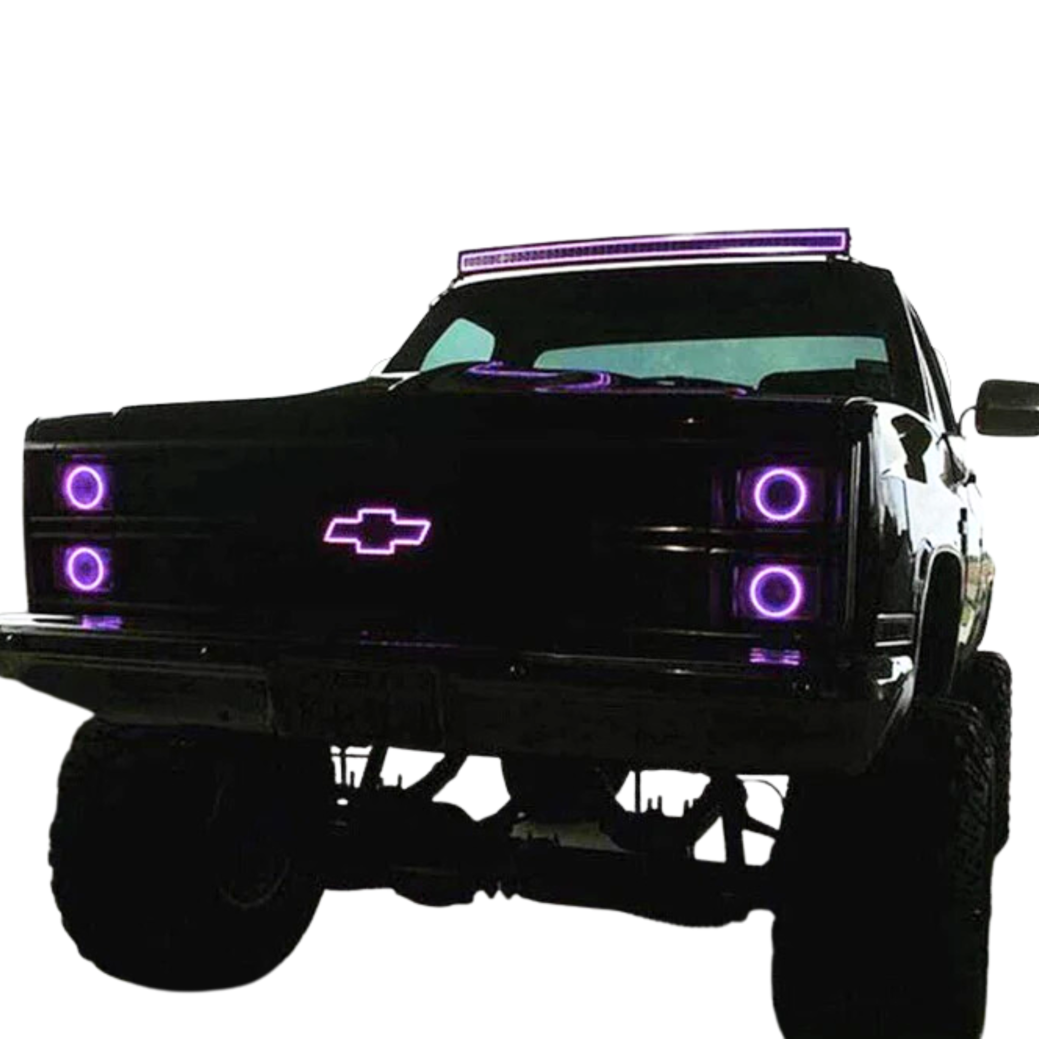 1970-1999 Chevrolet Old School Box Multicolor Halo Kit - RGB Halo Kits Multicolor Flow Series Color Chasing RGBWA LED headlight kit Colorshift Oracle Lighting Trendz OneUpLighting Morimoto theretrofitsource AutoLEDTech Diode Dynamics