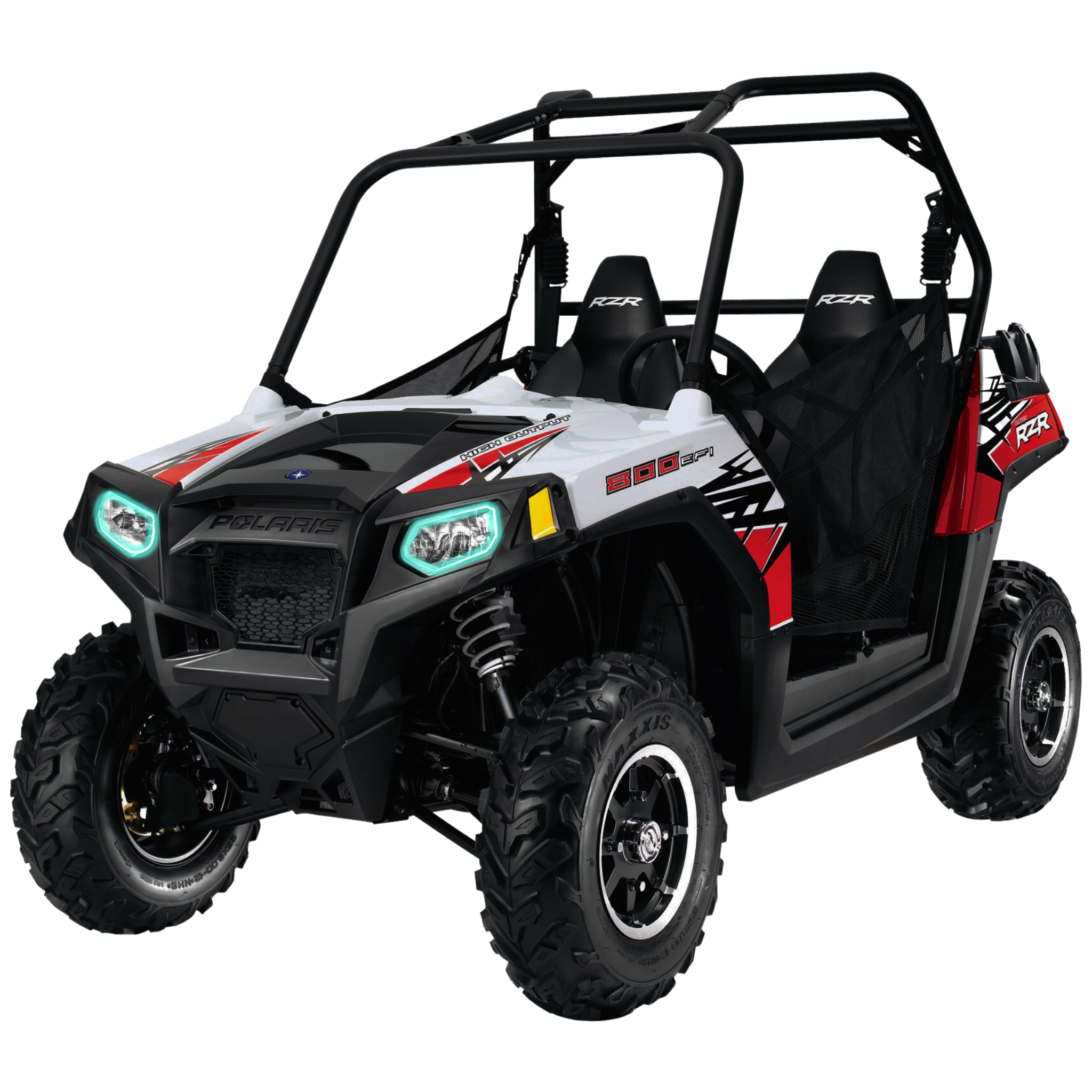 2008-2019 Polaris RZR 570/800/900 Color Chasing Headlight Multicolor Halo Kit - RGB Halo Kits Multicolor Flow Series Color Chasing RGBWA LED headlight kit Colorshift Oracle Lighting Trendz OneUpLighting Morimoto theretrofitsource AutoLEDTech Diode Dynamics