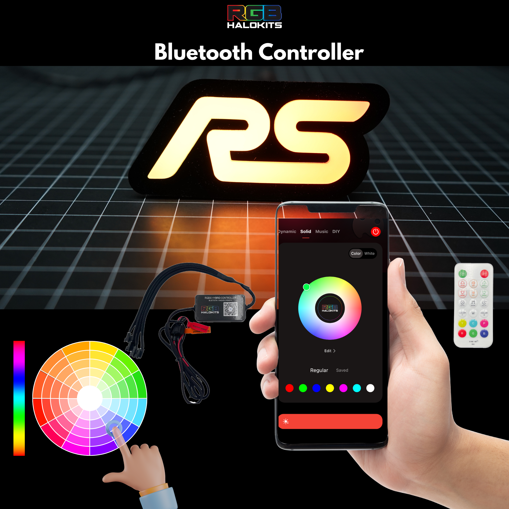 RS : Multicolor Flow LED Badge (15-18 Ford Focus) | Lit Logos – Custom Multicolor LED Lighting by RGB Halo Kits