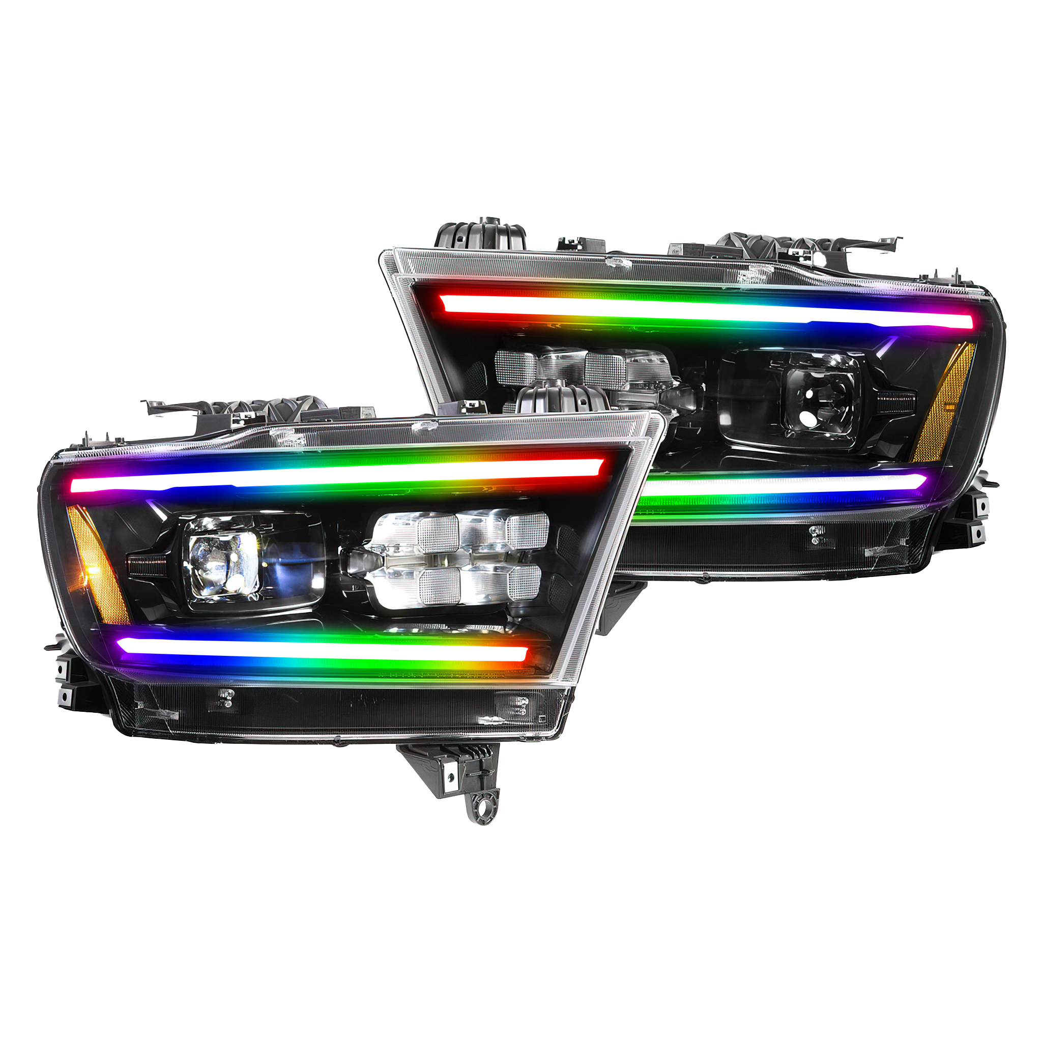 Ram 1500: Multicolor Flow Series Gen 2 Headlights (2019-2024) | XB Morimoto – Custom Multicolor LED Lighting by RGB Halo Kits