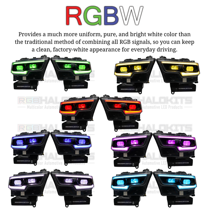 Ram 1500 / TRX RGBW DRL Boards (2019-2024) – Custom Multicolor LED Lighting by RGB Halo Kits