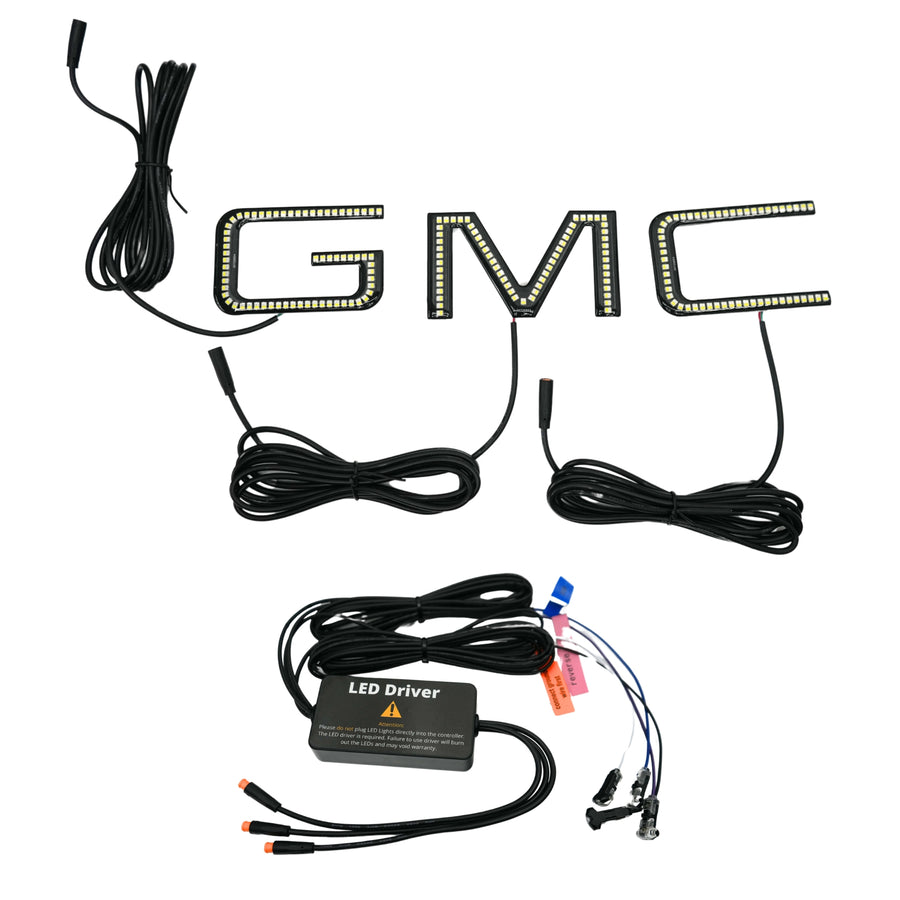 Rear Tailgate: GMC LED Emblem – Custom Multicolor LED Lighting by RGB Halo Kits