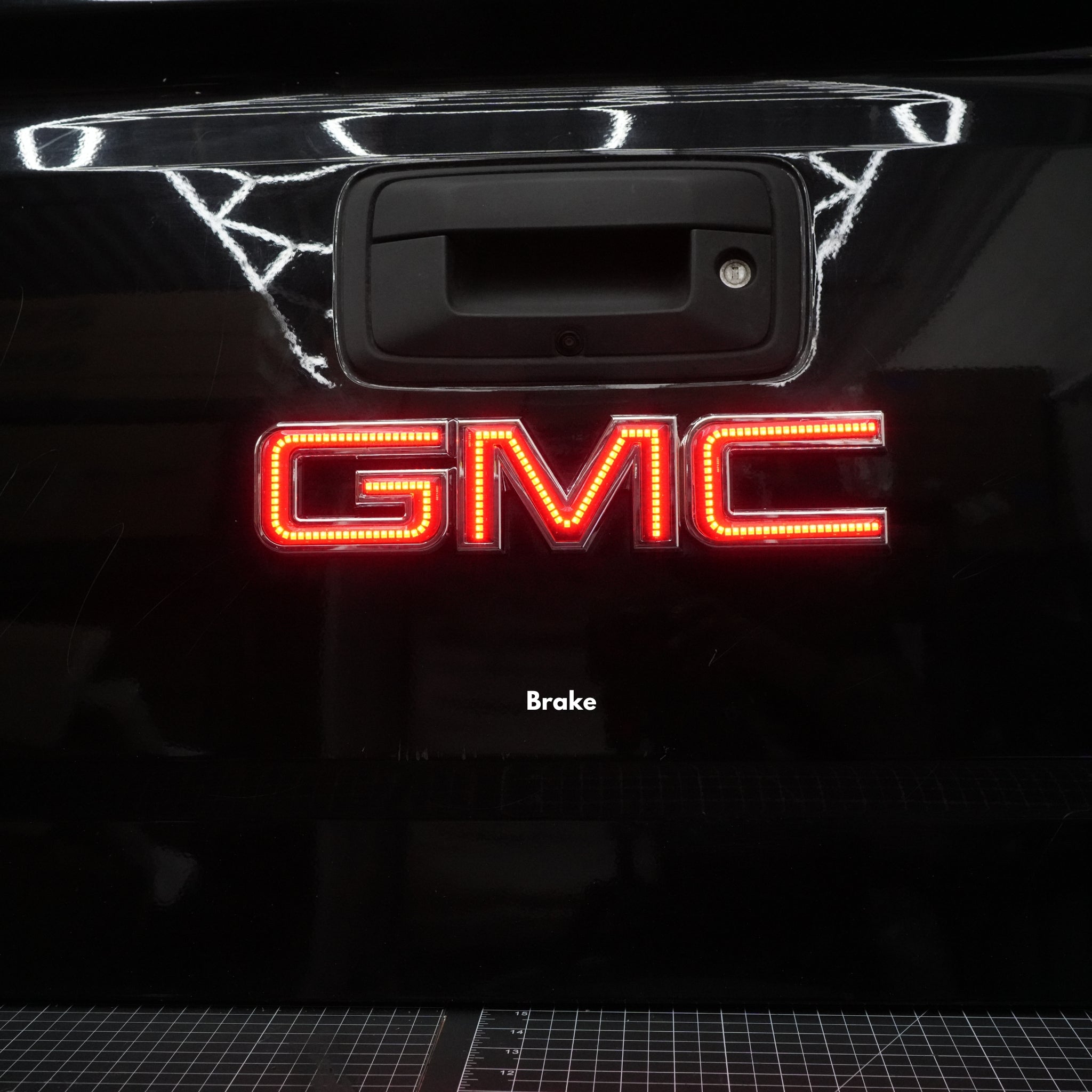 Rear Tailgate: GMC LED Emblem – Custom Multicolor LED Lighting by RGB Halo Kits