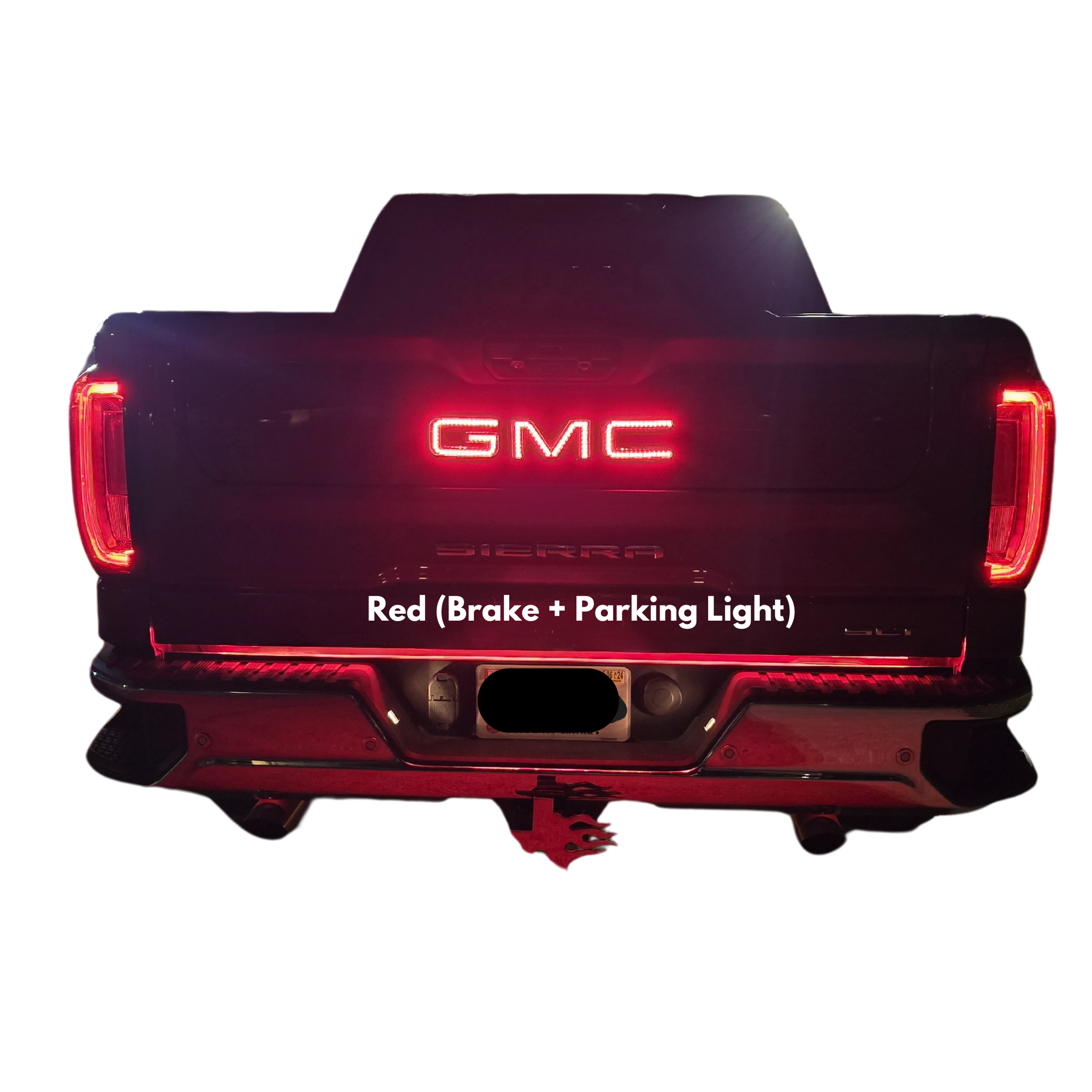 Rear Tailgate: GMC LED Emblem – Custom Multicolor LED Lighting by RGB Halo Kits