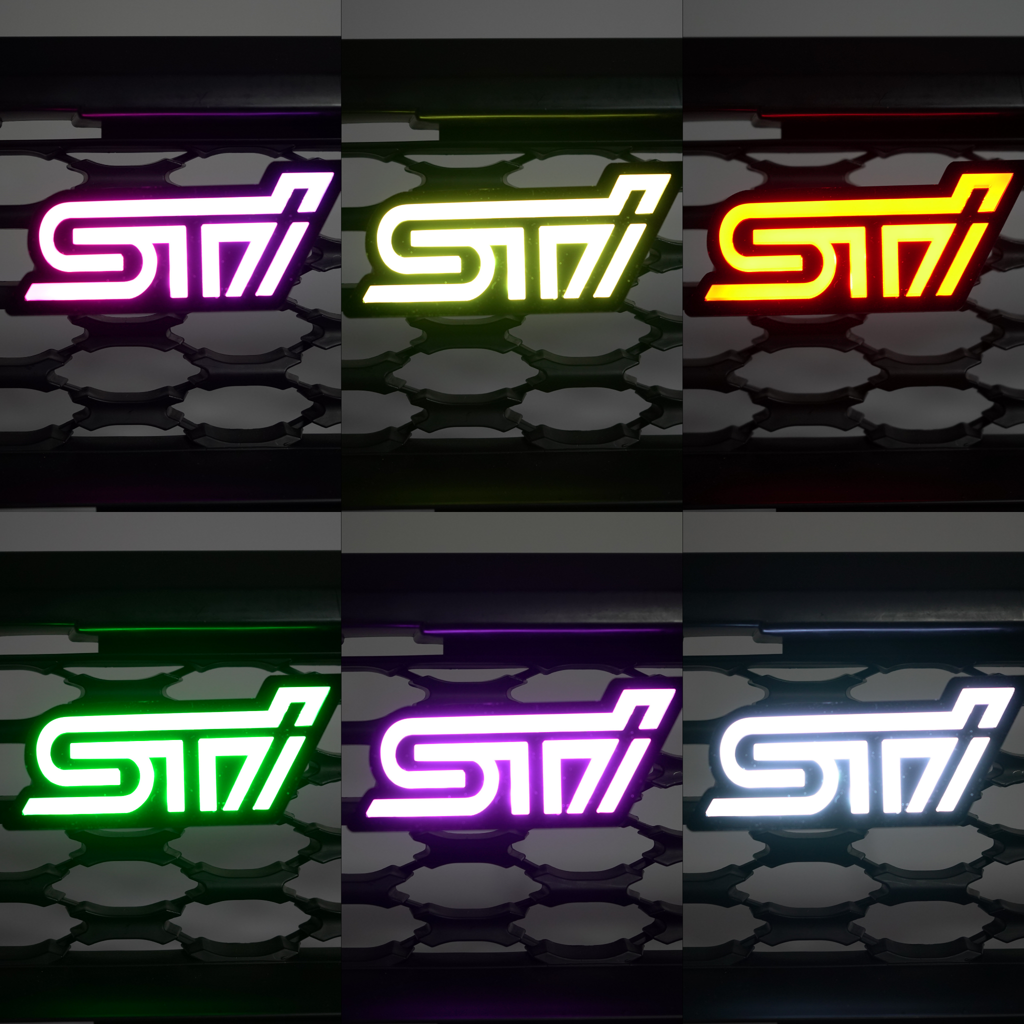 STI LED Badge: Multicolor Flow (2010-2023) | Lit Logos – Custom Multicolor LED Lighting by RGB Halo Kits