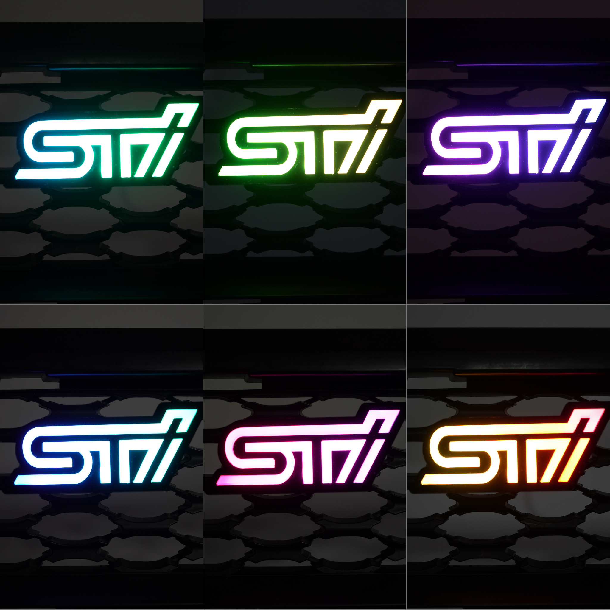 STI LED Badge: Multicolor Flow (2010-2023) | Lit Logos – Custom Multicolor LED Lighting by RGB Halo Kits