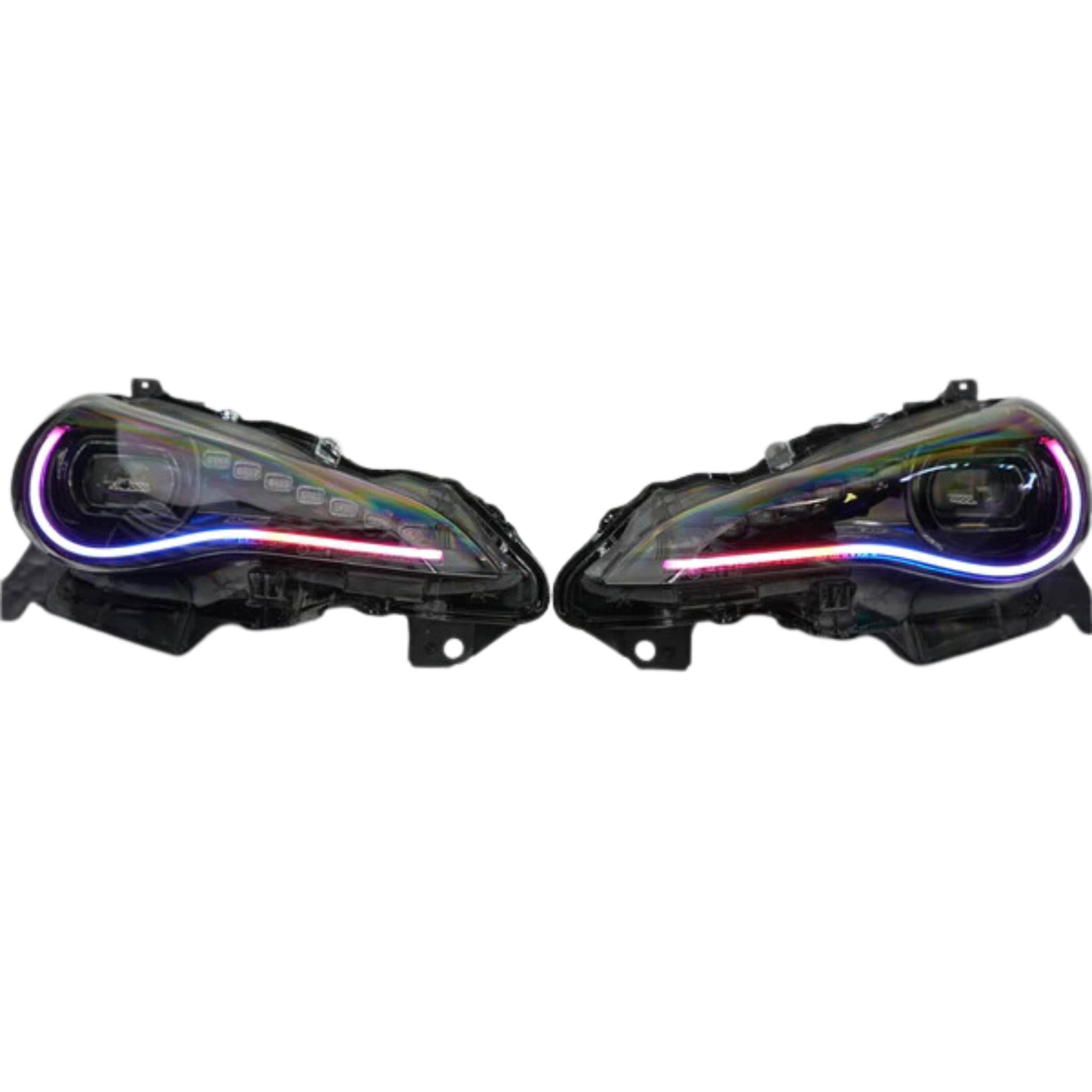 Scion FRS (2012-2016) / Subaru BRZ (2012-2018) / Toyota GT86 (2017-2018): Multicolor Flow Headlights XB Morimoto – Custom Multicolor LED Lighting by RGB Halo Kits