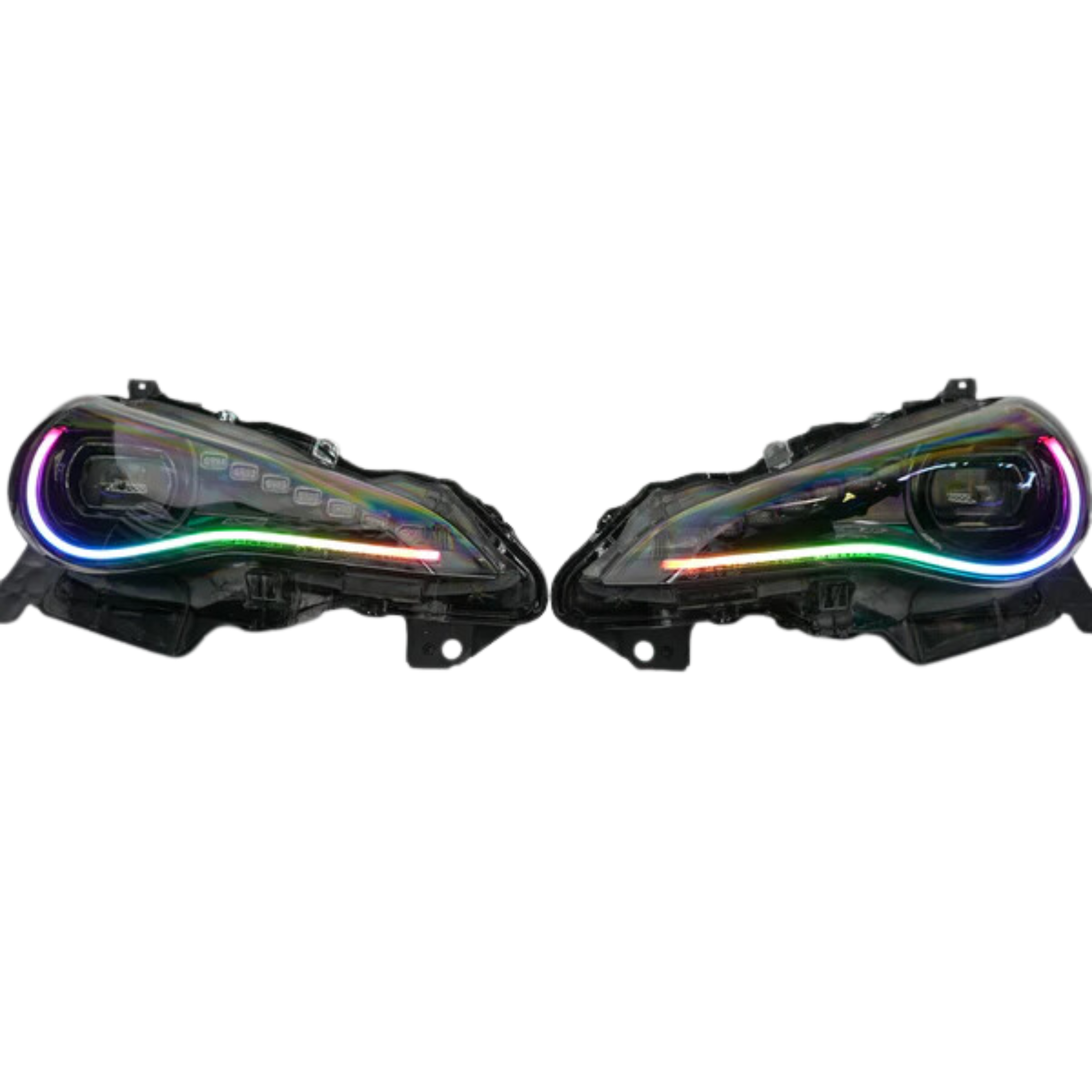 Scion FRS (2012-2016) / Subaru BRZ (2012-2018) / Toyota GT86 (2017-2018): Multicolor Flow Headlights XB Morimoto – Custom Multicolor LED Lighting by RGB Halo Kits