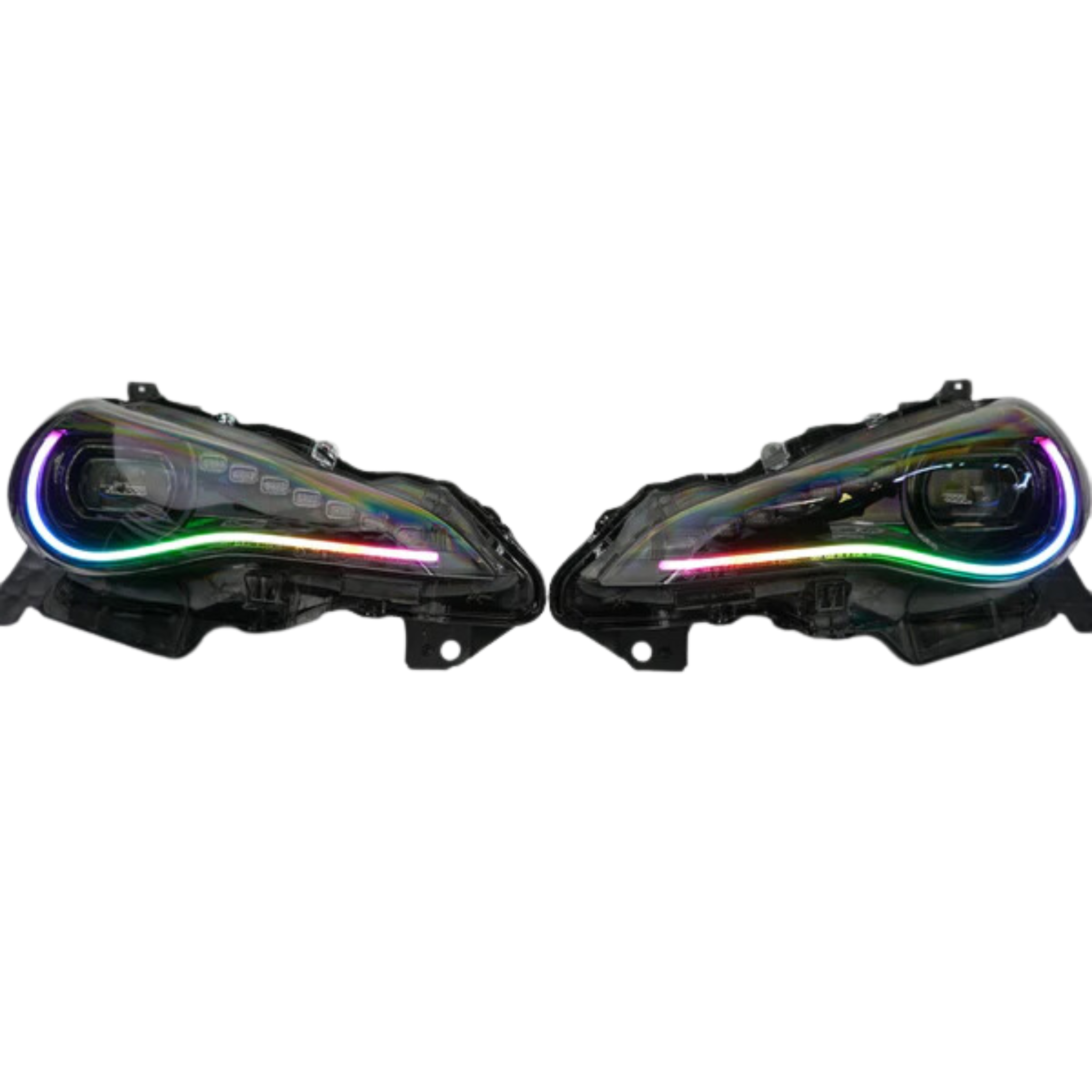 Scion FRS (2012-2016) / Subaru BRZ (2012-2018) / Toyota GT86 (2017-2018): Multicolor Flow Headlights XB Morimoto – Custom Multicolor LED Lighting by RGB Halo Kits
