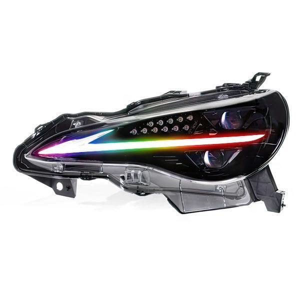 Scion FRS (2012-2016) / Subaru BRZ (2012-2020) / Toyota GT86 (2017-2020): Multicolor Flow Gen II Headlights XB Morimoto – Custom Multicolor LED Lighting by RGB Halo Kits