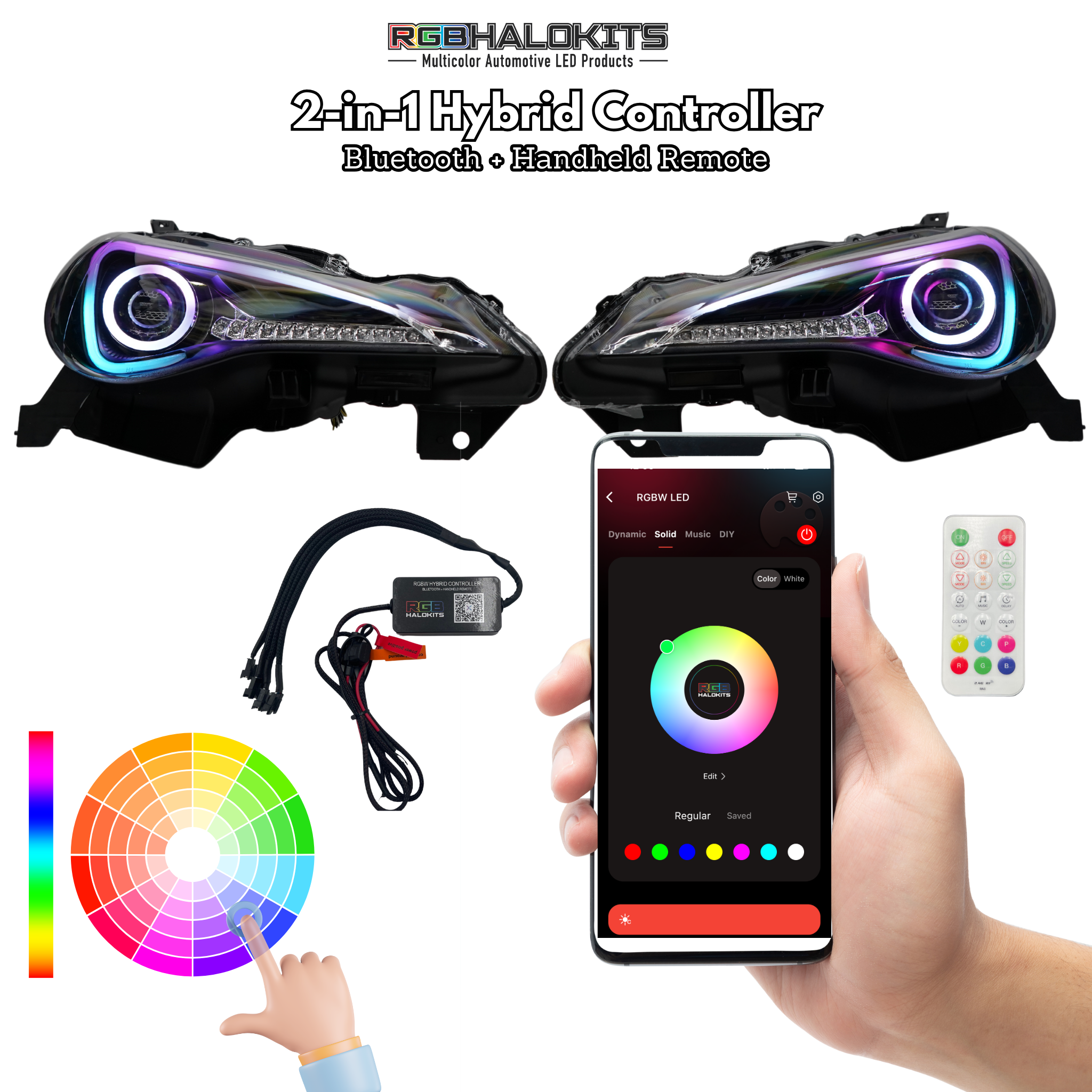 Scion FRS: Multicolor Flow Series Headlights (2012-2017) – Custom Multicolor LED Lighting by RGB Halo Kits