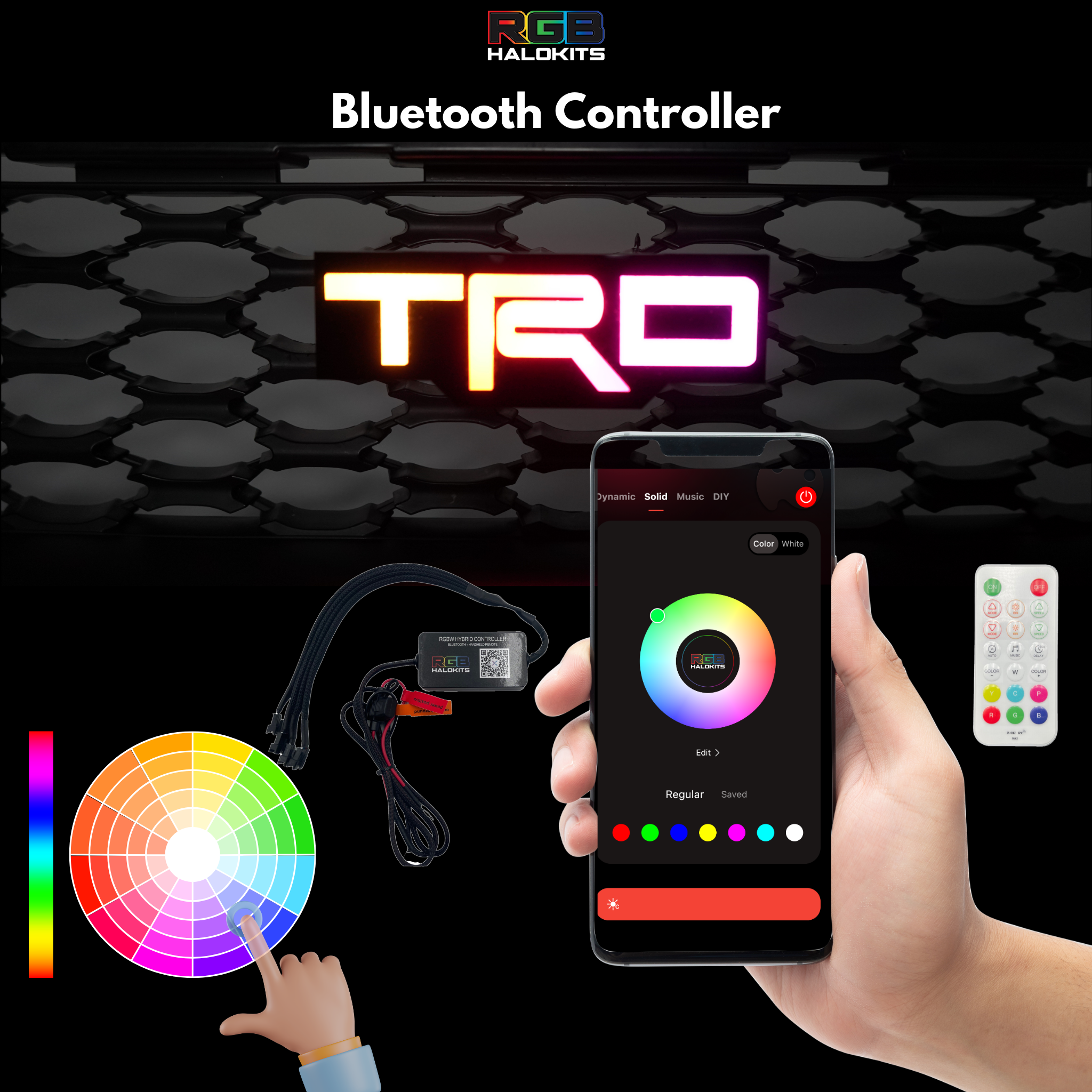 TRD : Illuminated Multicolor Flow LED Badge | Lit Logos – Custom Multicolor LED Lighting by RGB Halo Kits