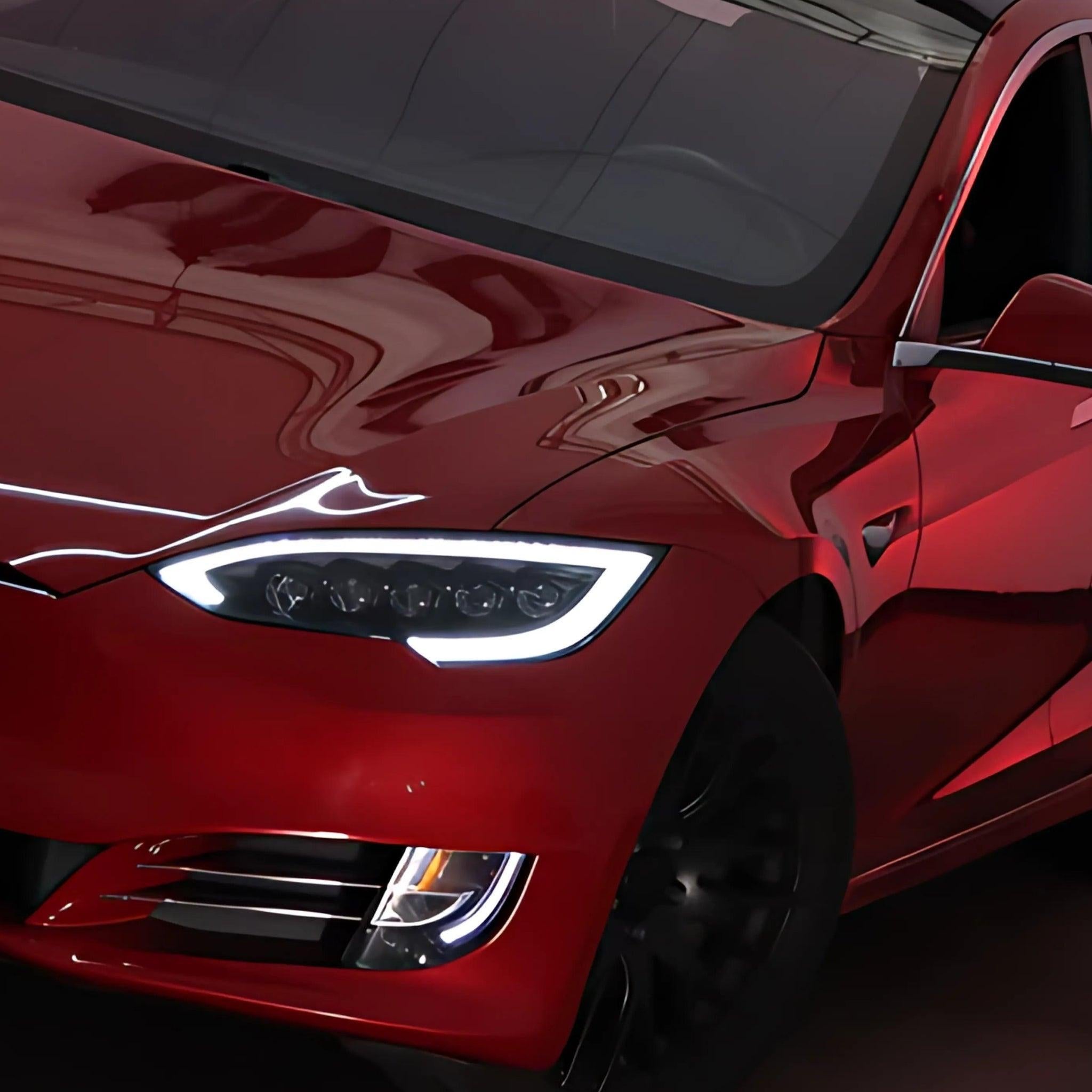 Tesla Model S Headlights (2012-2021) | Alpharex – Custom Multicolor LED Lighting by RGB Halo Kits