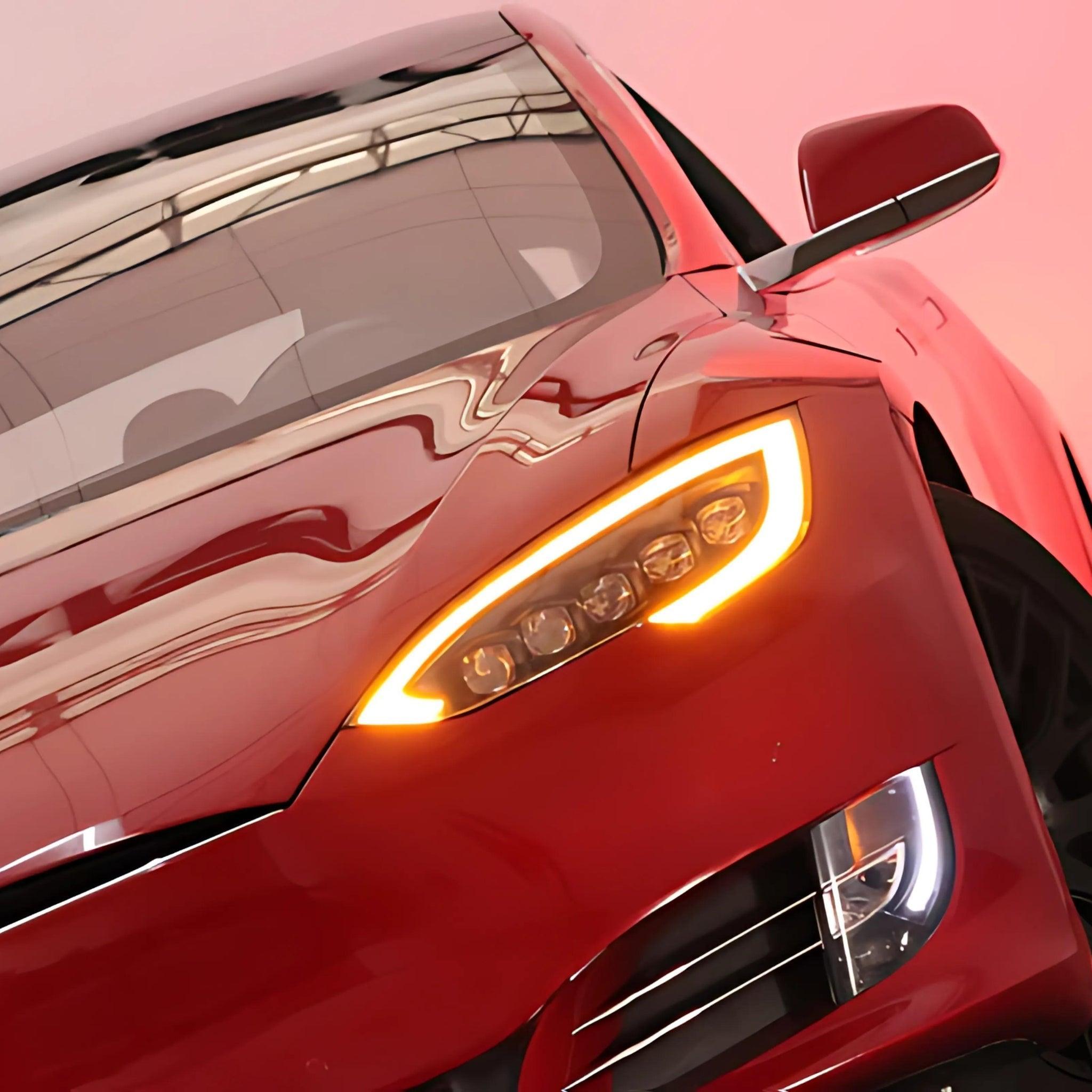 Tesla Model S Headlights (2012-2021) | Alpharex – Custom Multicolor LED Lighting by RGB Halo Kits