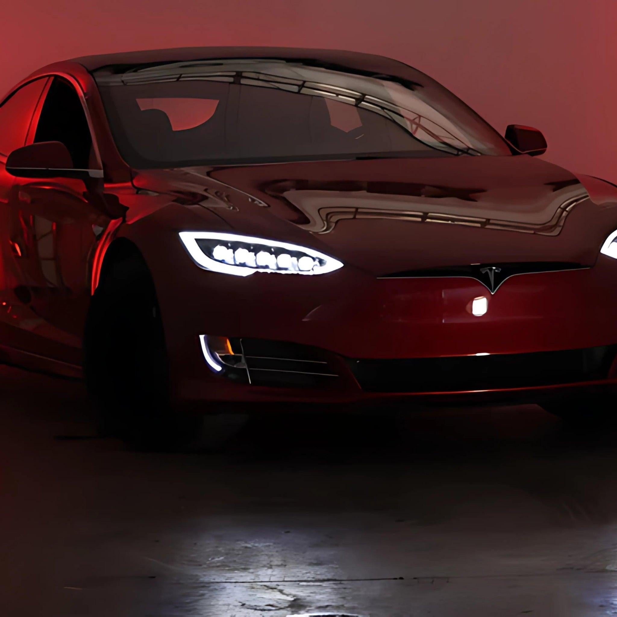 Tesla Model S Headlights (2012-2021) | Alpharex – Custom Multicolor LED Lighting by RGB Halo Kits