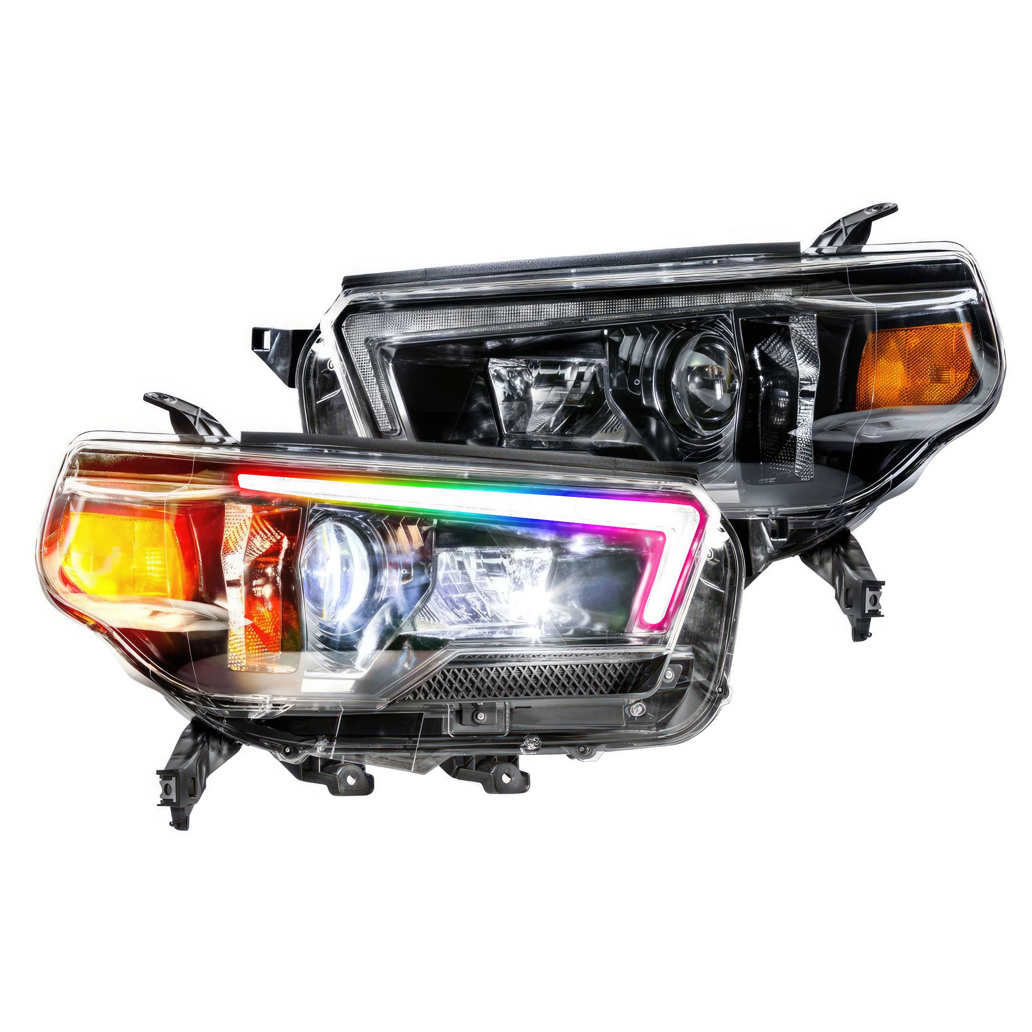 Toyota 4Runner: Multicolor Flow Series Headlights (2010-2013) | XB Hybrid Morimoto – Custom Multicolor LED Lighting by RGB Halo Kits