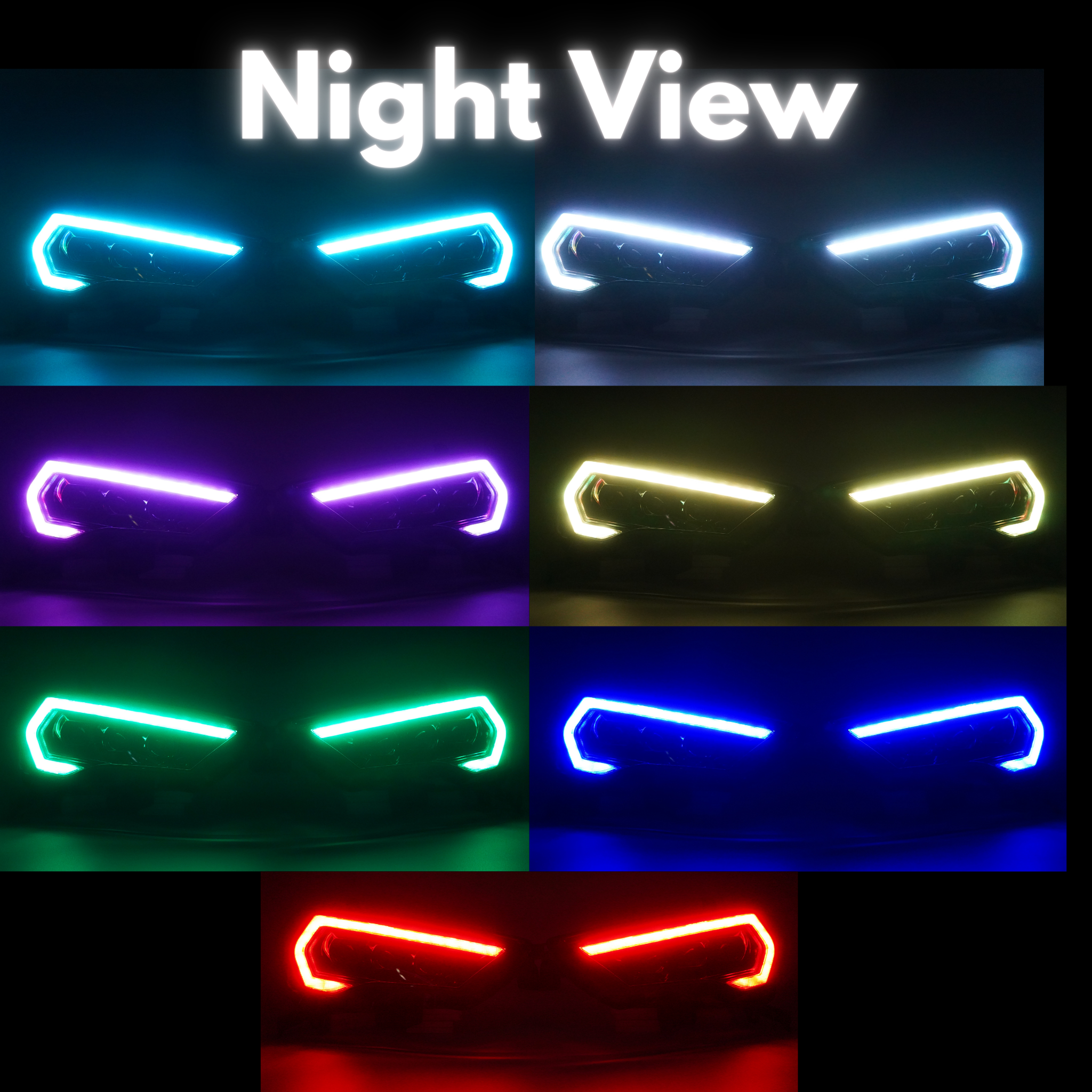 Toyota 4Runner: Multicolor Flow Series Headlights (2014-2024) | XB Morimoto β Custom Multicolor LED Lighting by RGB Halo Kits