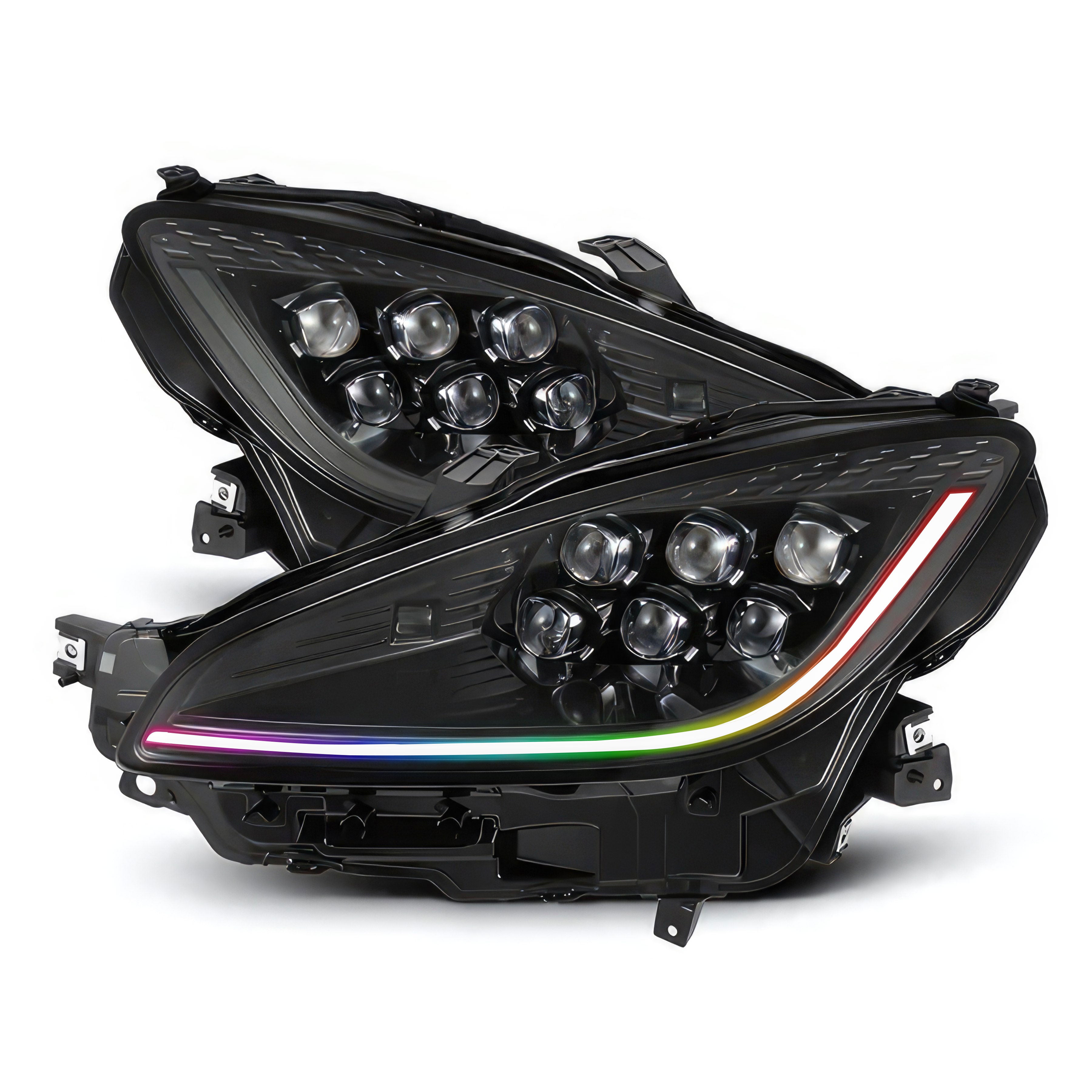 Toyota GR86 / Subaru BRZ: Multicolor Flow Series Alphablack Nova-series Headlights (2021-2025) | Alpharex – Custom Multicolor LED Lighting by RGB Halo Kits