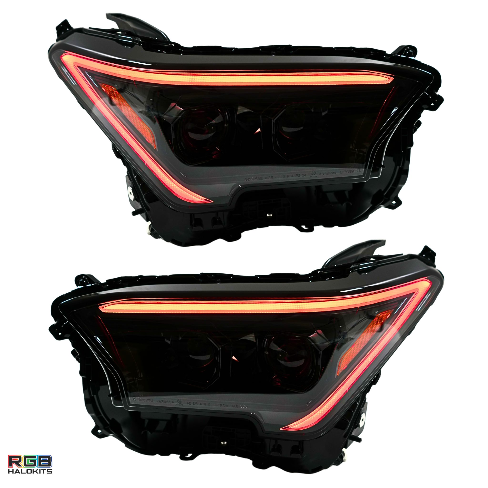 Toyota Tacoma: Multicolor Flow Series Alphablack Headlights (2024-2025) | Alpharex – Custom Multicolor LED Lighting by RGB Halo Kits
