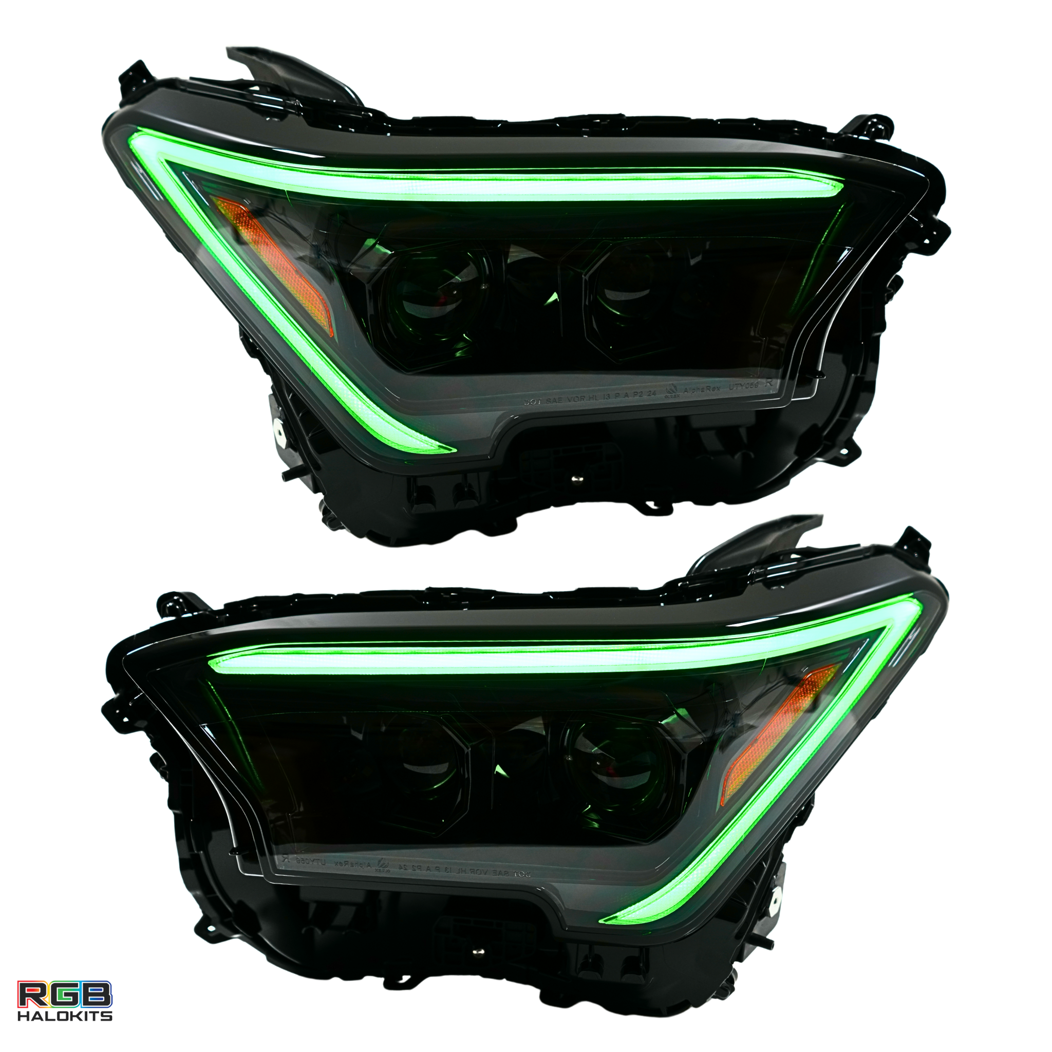 Toyota Tacoma: Multicolor Flow Series Alphablack Headlights (2024-2025) | Alpharex – Custom Multicolor LED Lighting by RGB Halo Kits