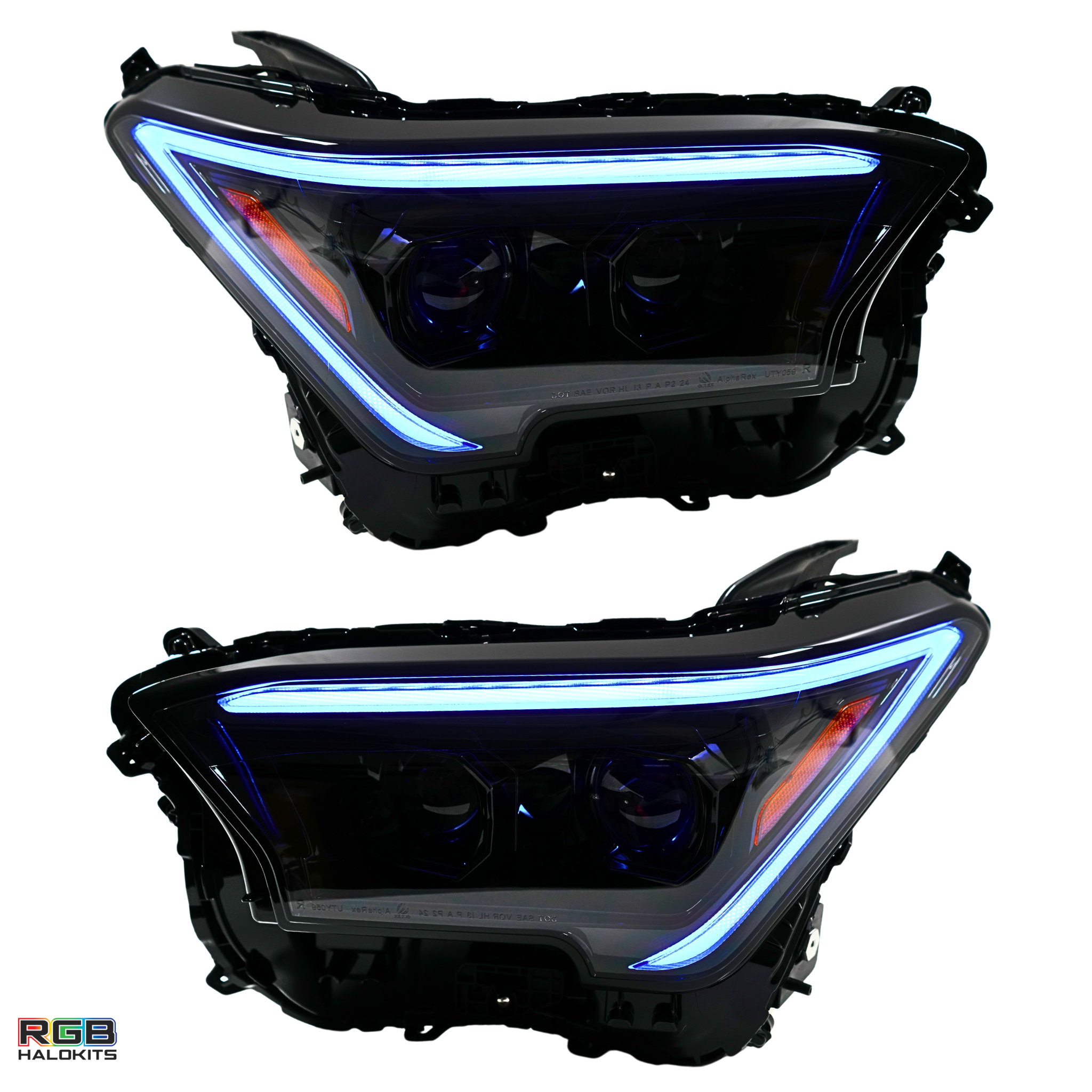 Toyota Tacoma: Multicolor Flow Series Alphablack Headlights (2024-2025) | Alpharex – Custom Multicolor LED Lighting by RGB Halo Kits