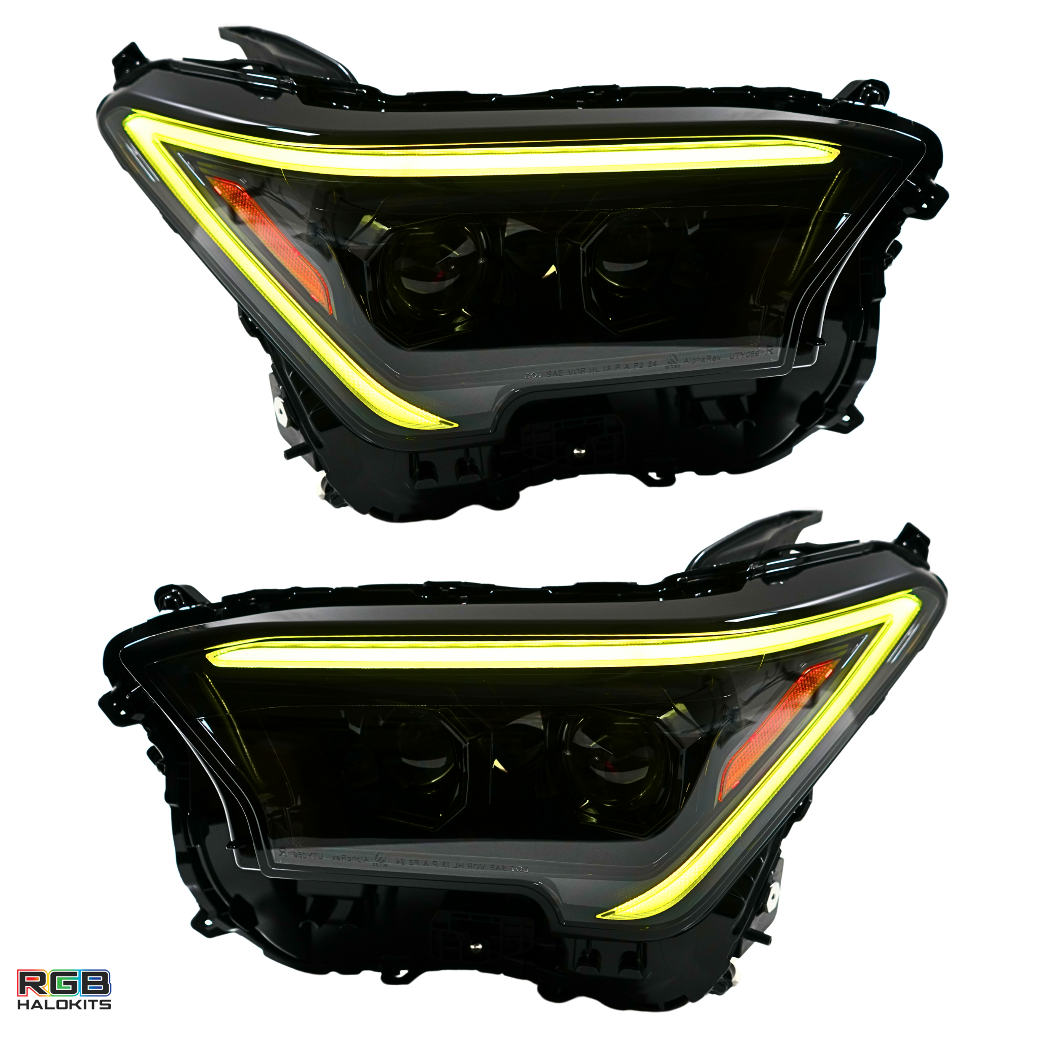 Toyota Tacoma: Multicolor Flow Series Alphablack Headlights (2024-2025) | Alpharex – Custom Multicolor LED Lighting by RGB Halo Kits