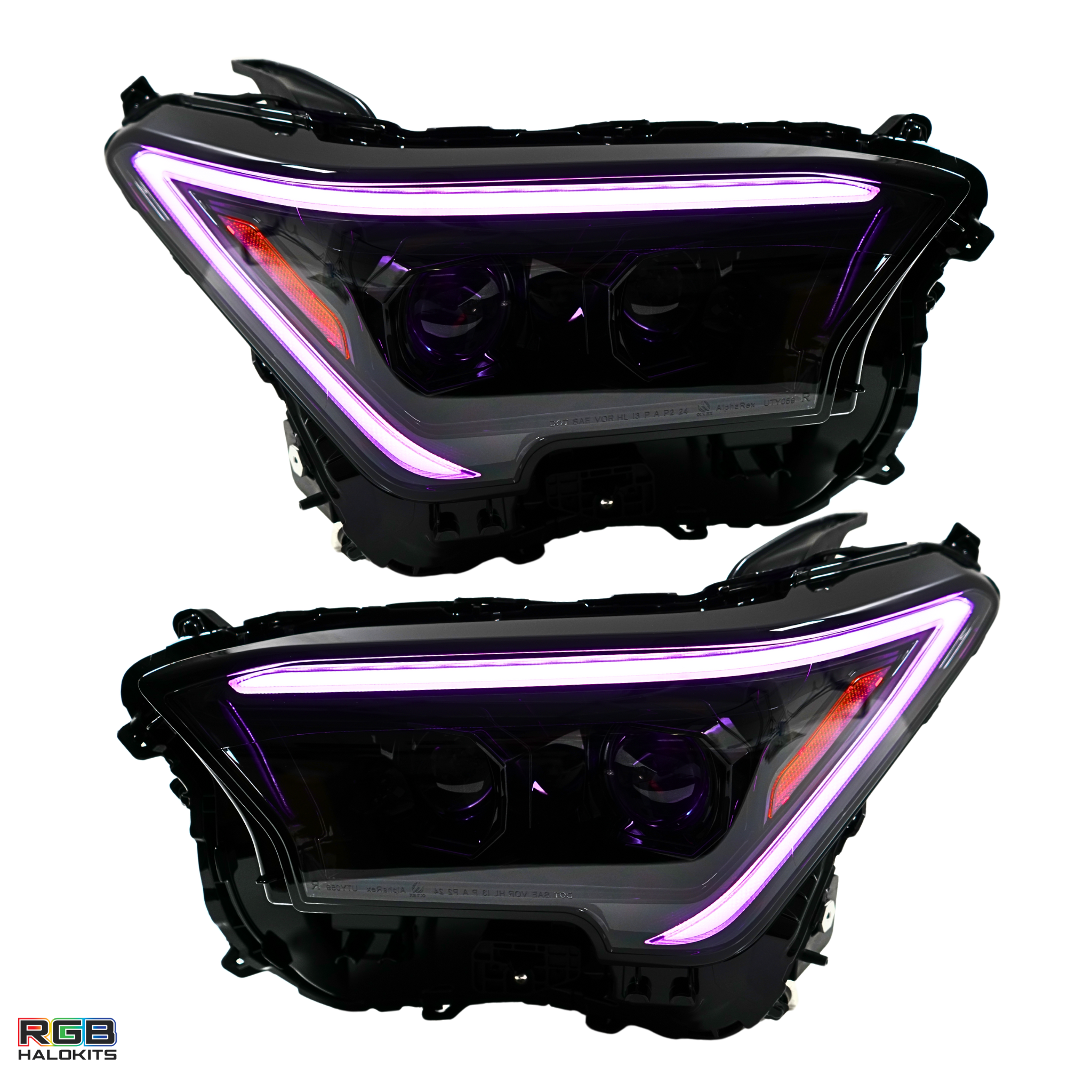 Toyota Tacoma: Multicolor Flow Series Alphablack Headlights (2024-2025) | Alpharex – Custom Multicolor LED Lighting by RGB Halo Kits
