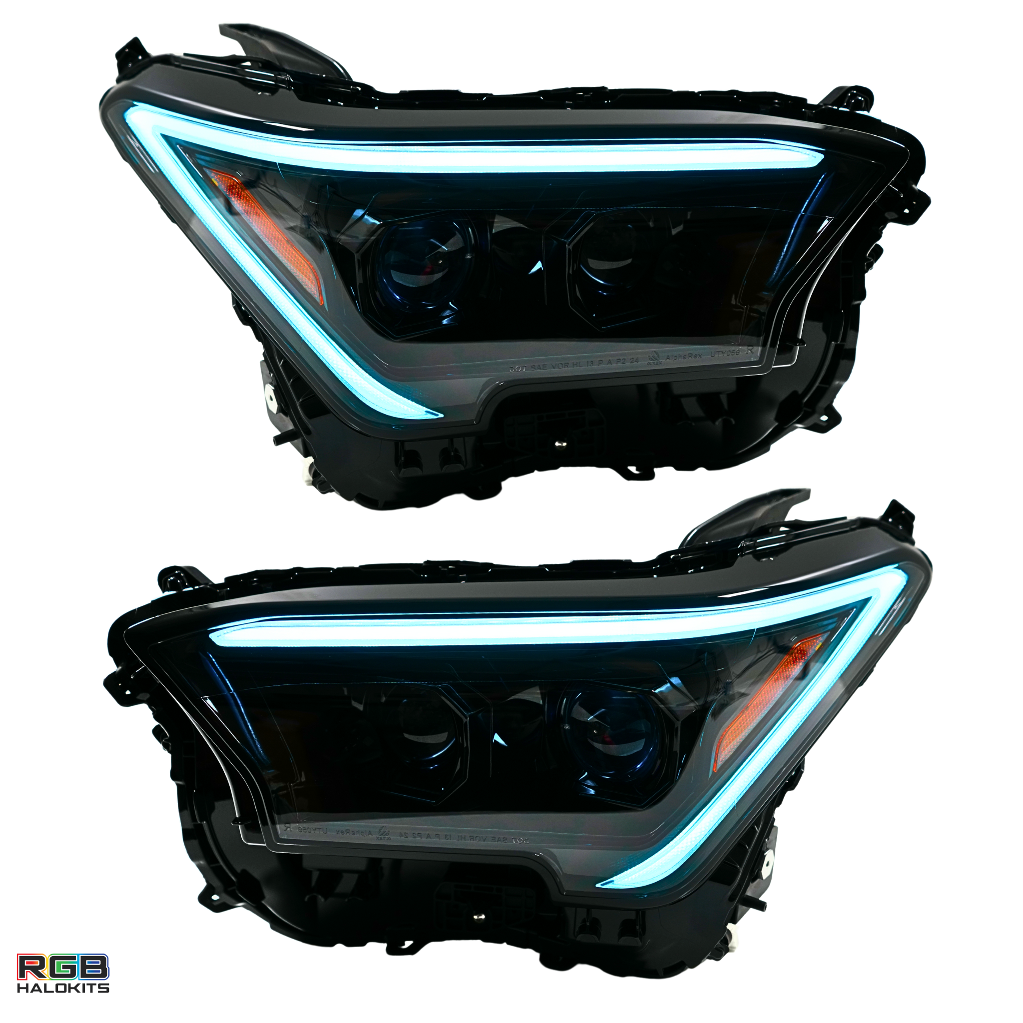 Toyota Tacoma: Multicolor Flow Series Alphablack Headlights (2024-2025) | Alpharex – Custom Multicolor LED Lighting by RGB Halo Kits