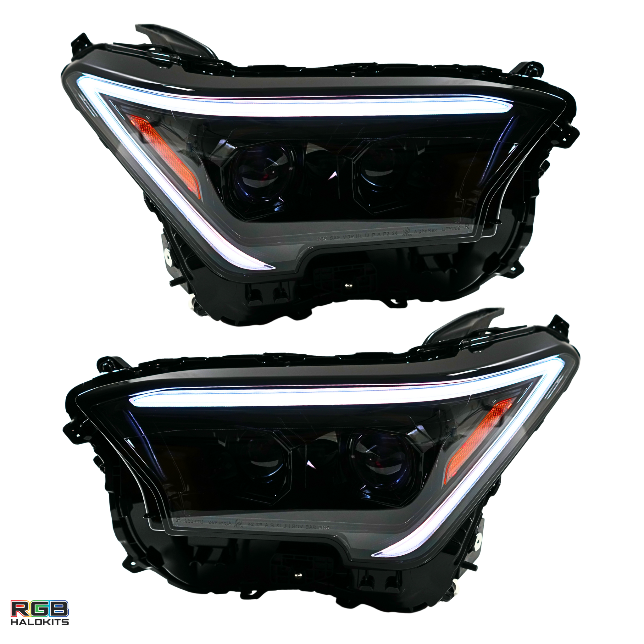 Toyota Tacoma: Multicolor Flow Series Alphablack Headlights (2024-2025) | Alpharex – Custom Multicolor LED Lighting by RGB Halo Kits
