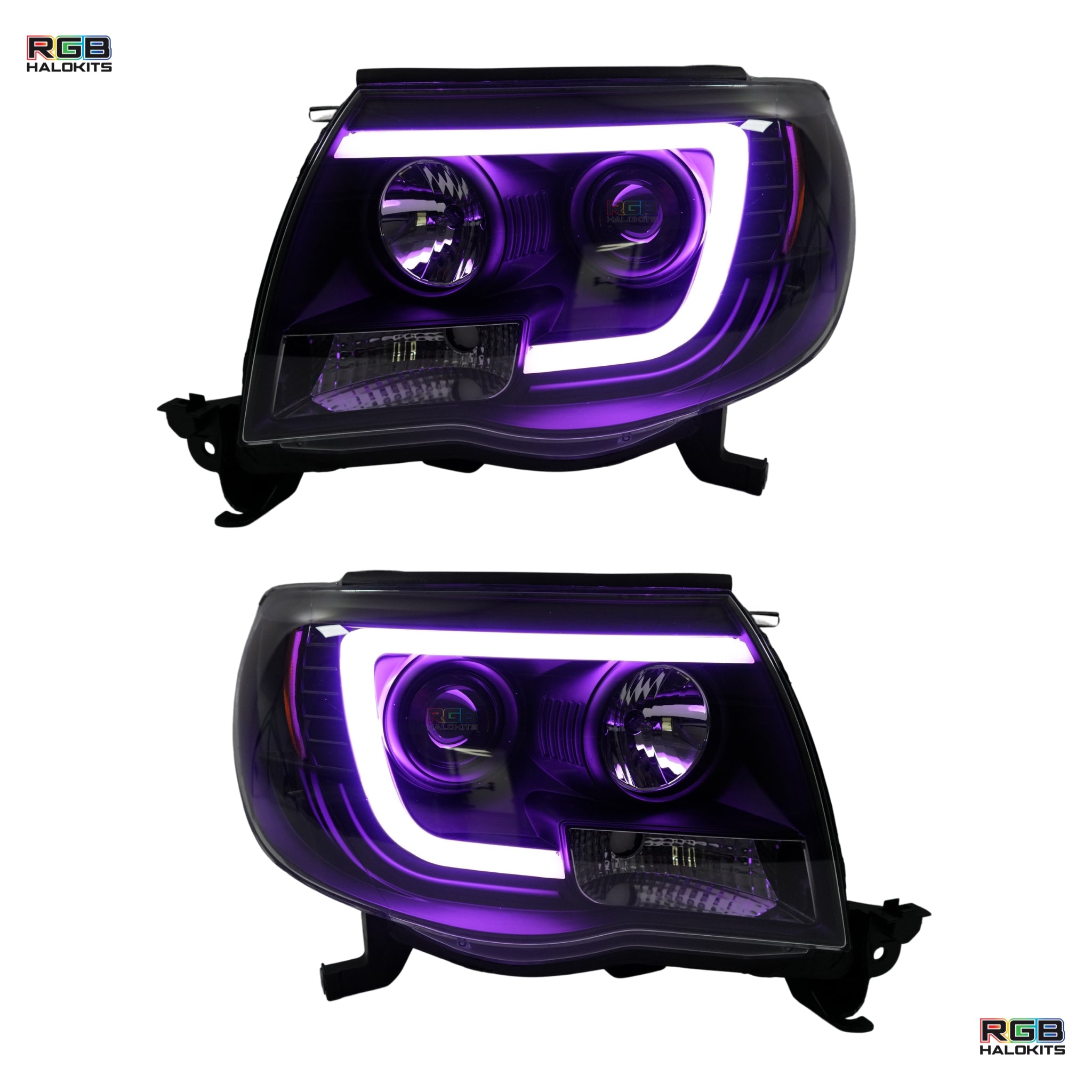 Toyota Tacoma: Multicolor Flow Series Headlights (2005-2011) | Spyder – Custom Multicolor LED Lighting by RGB Halo Kits