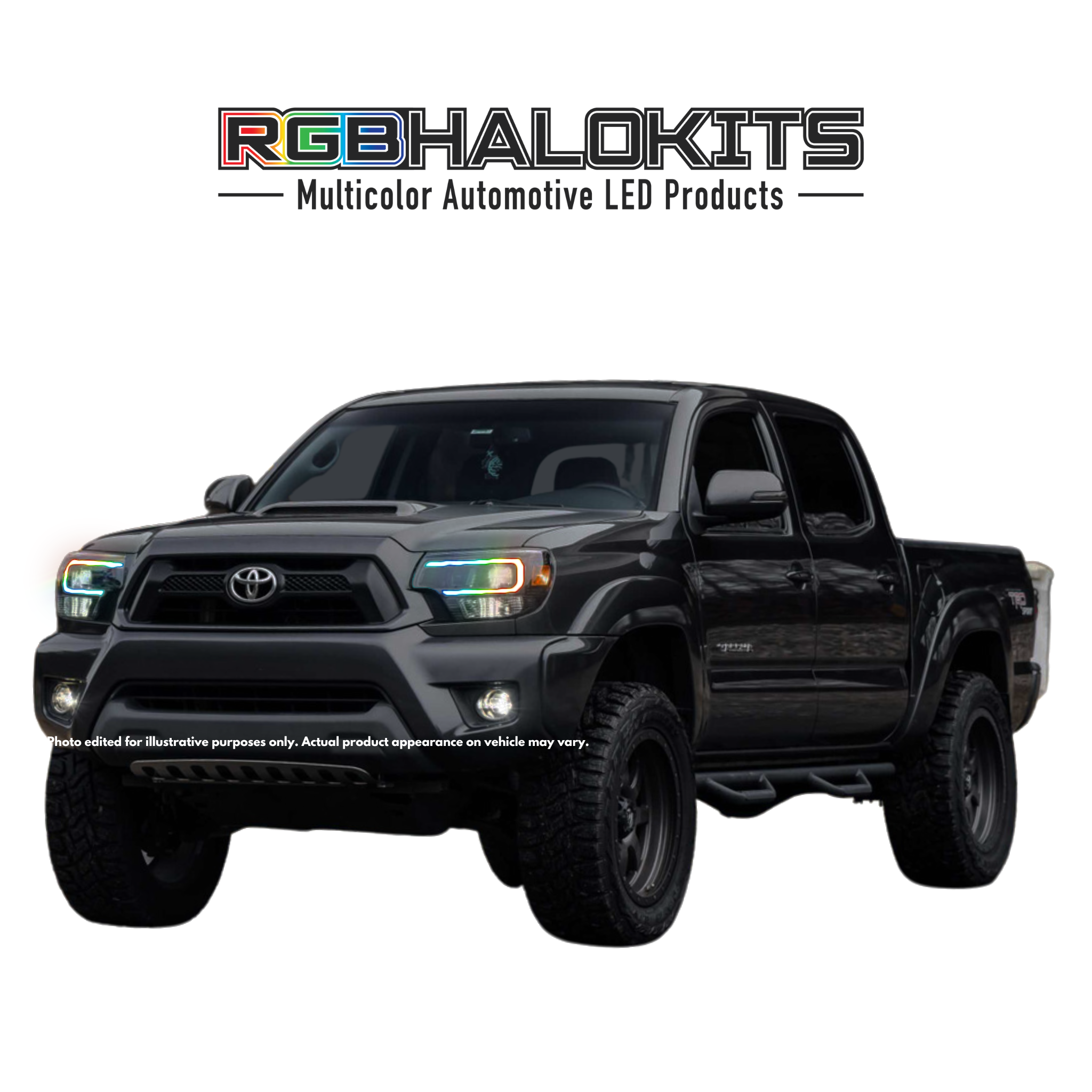 Toyota Tacoma: Multicolor Flow Series Headlights (2012-2015) | XB Hybrid Morimoto – Custom Multicolor LED Lighting by RGB Halo Kits