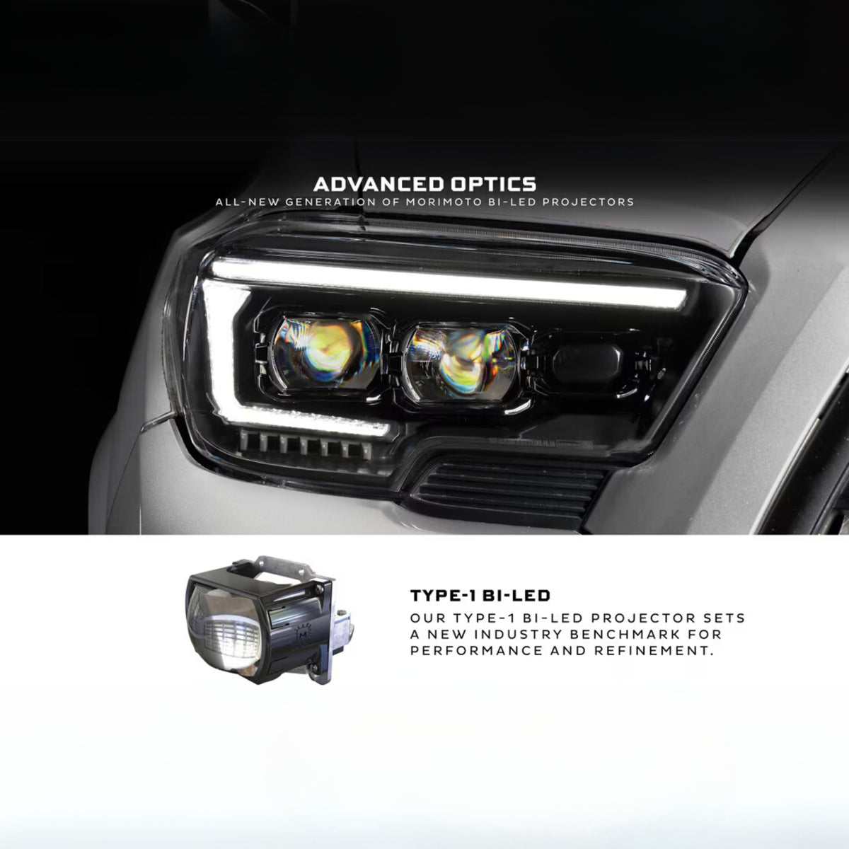 Toyota Tacoma: Multicolor Flow Series Headlights (2016-2023) | XB Evo Hybrid – Custom Multicolor LED Lighting by RGB Halo Kits