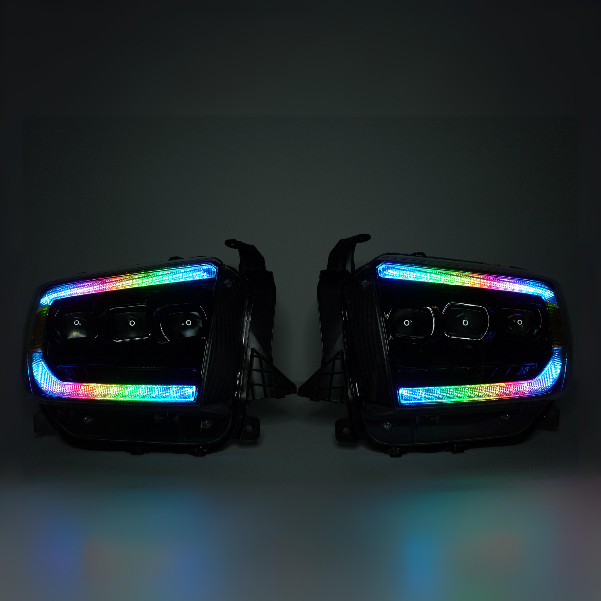 Toyota Tundra: Multicolor Flow Series Headlights (2014-2021) | XB Morimoto – Custom Multicolor LED Lighting by RGB Halo Kits